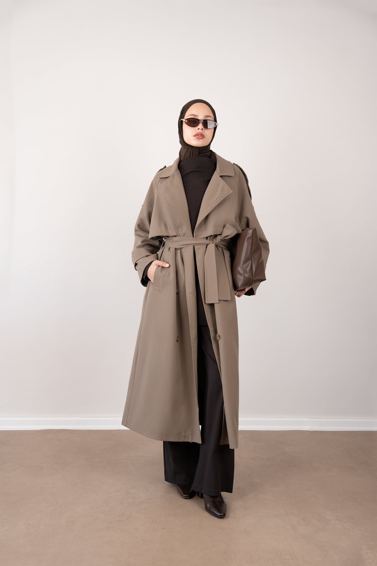 Premium Oversize Trençkot Bej