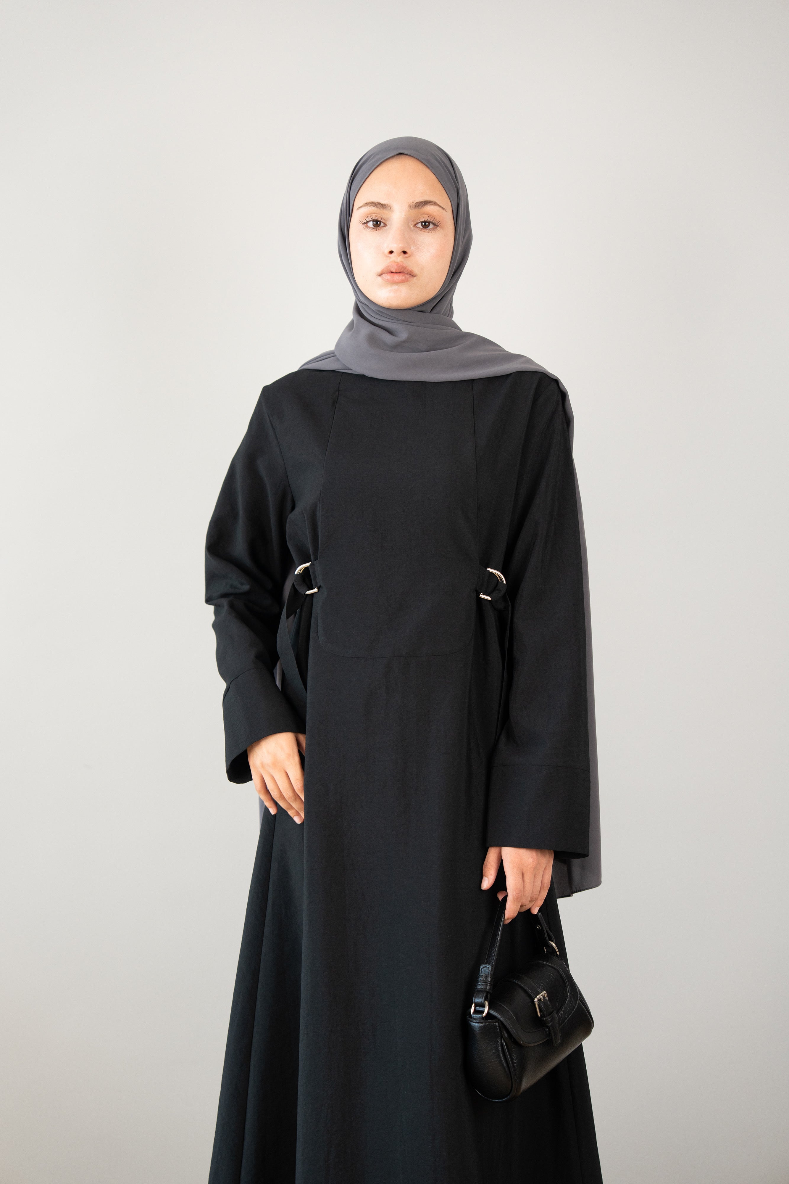 D Tokalı Elbise SİYAH
