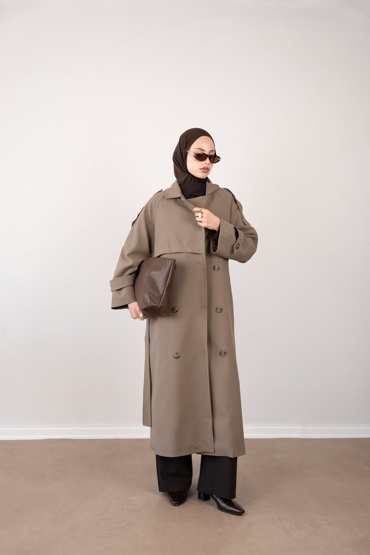 Premium Oversize Trençkot Bej