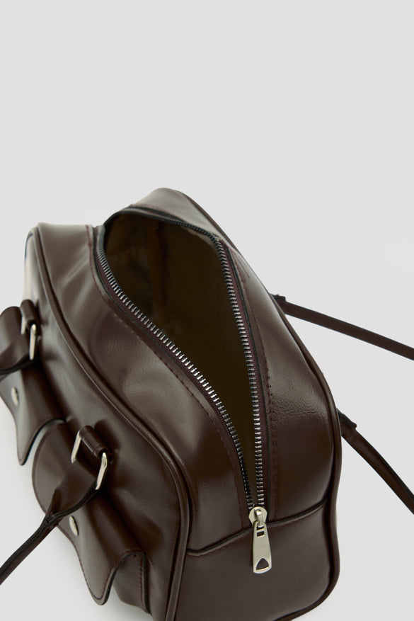 Çift Cepli Omuz Çantası ACI KAHVE