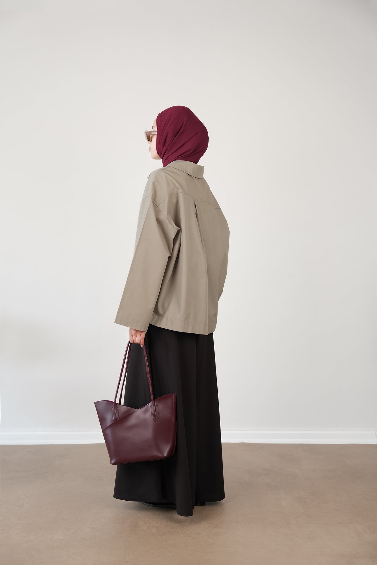 Pat Detaylı Oversize Gömlek TAŞ