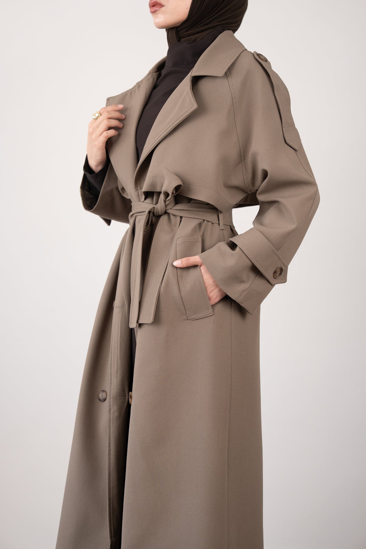 Premium Oversize Trençkot Bej