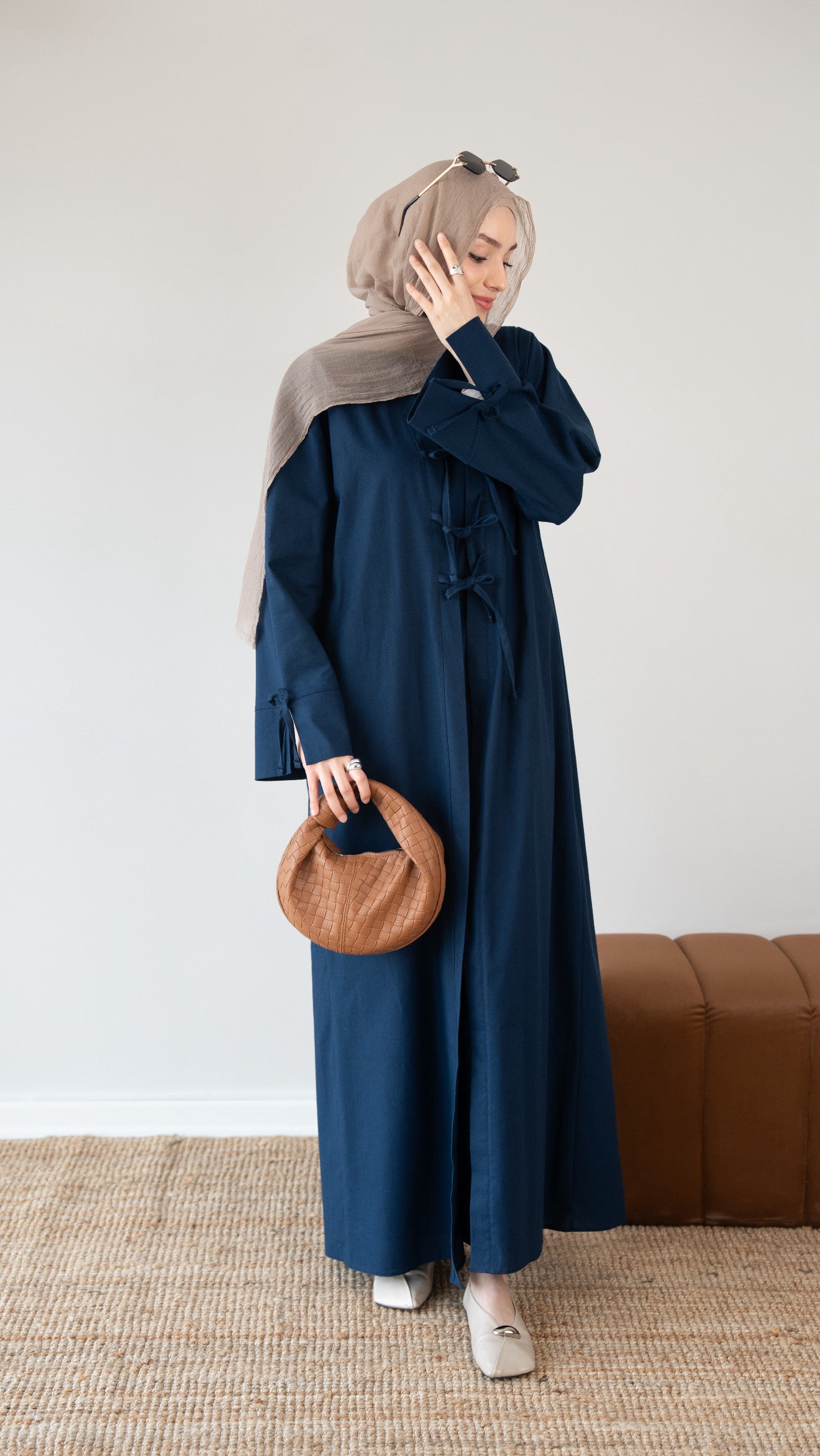 Keten Kimono İkili Takım LACİVERT