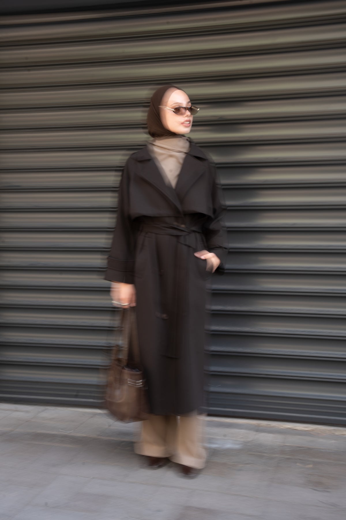 Premium Oversize Trençkot Kahverengi