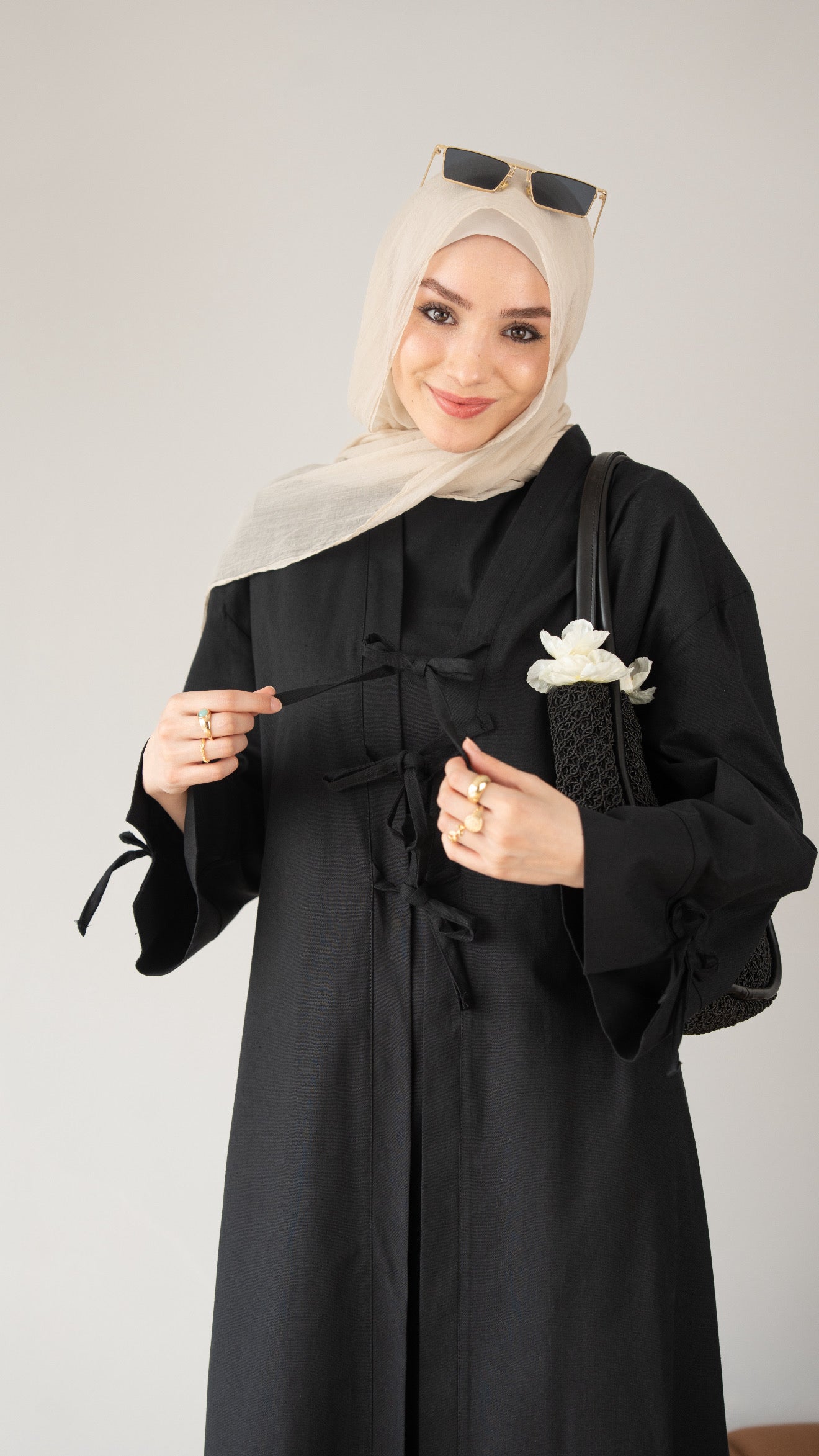 Keten Kimono İkili Takım SİYAH