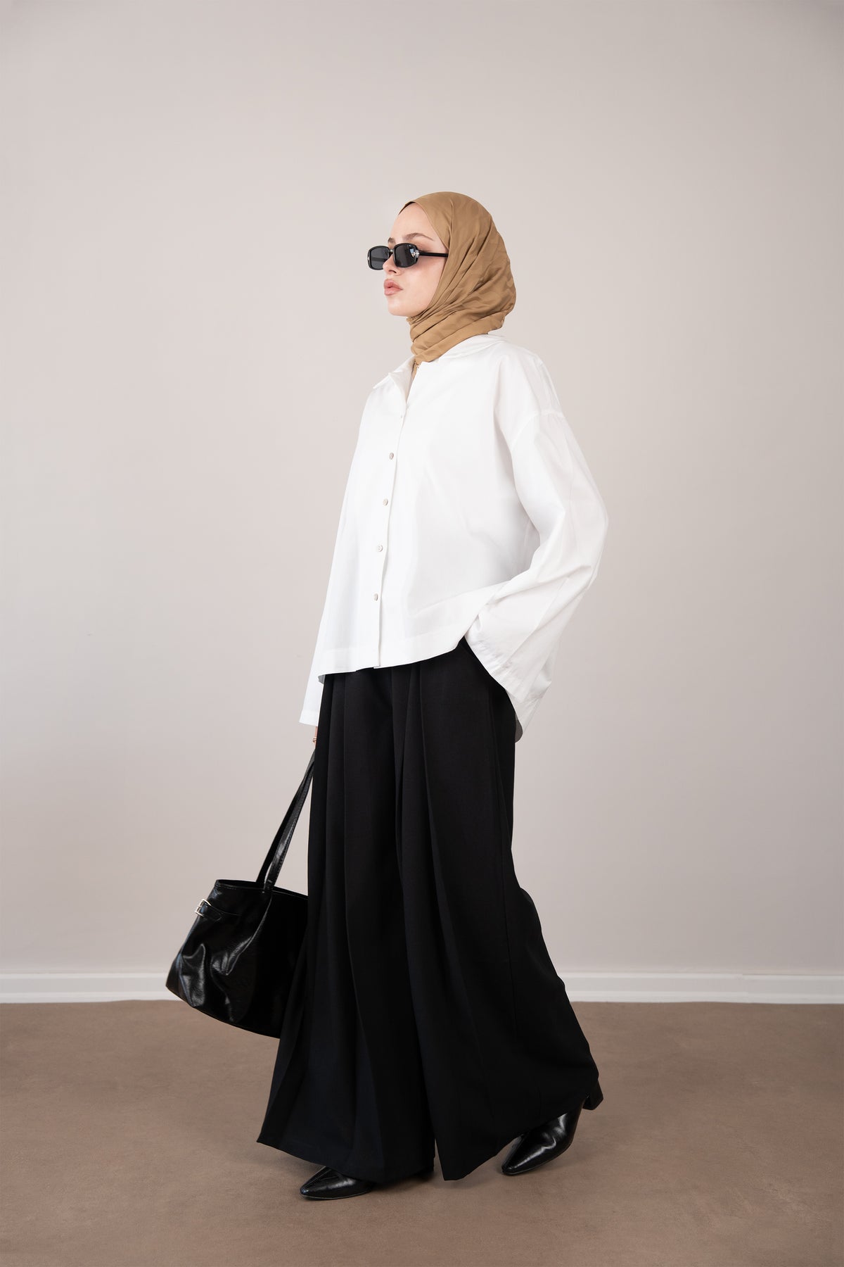 Pat Detaylı Oversize Gömlek BEYAZ