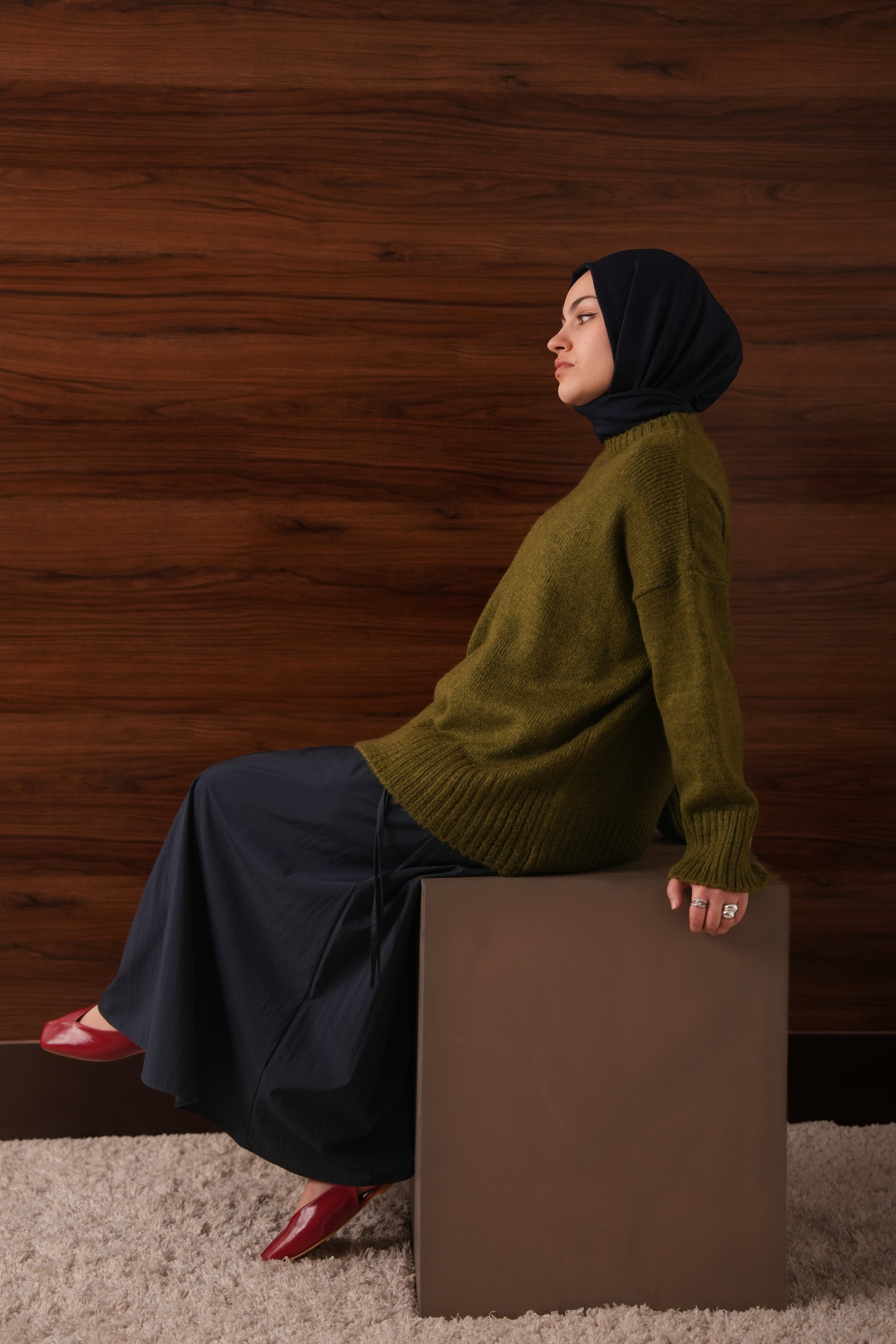 Oversize Kazak HAKİ YEŞİL