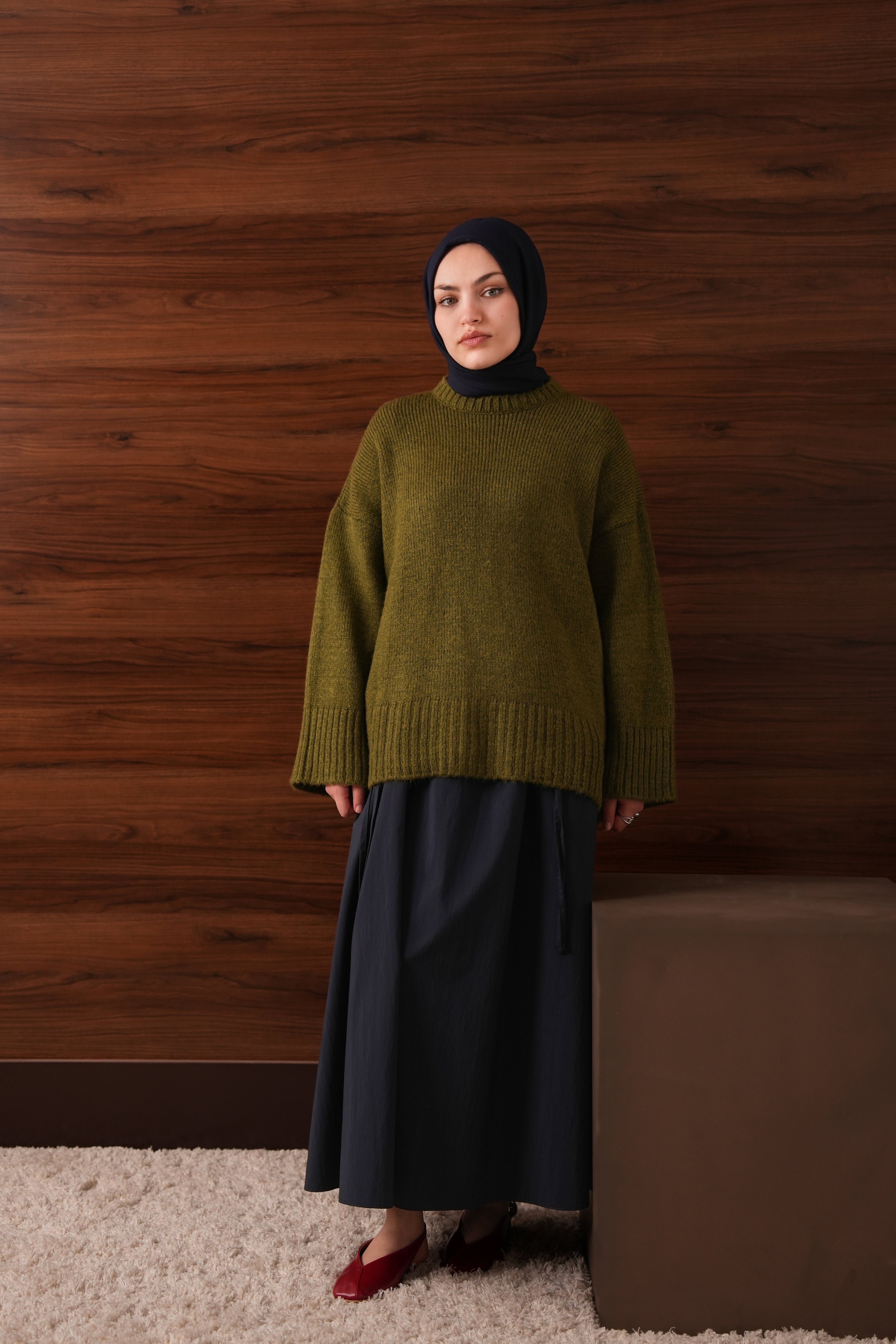 Oversize Kazak HAKİ YEŞİL