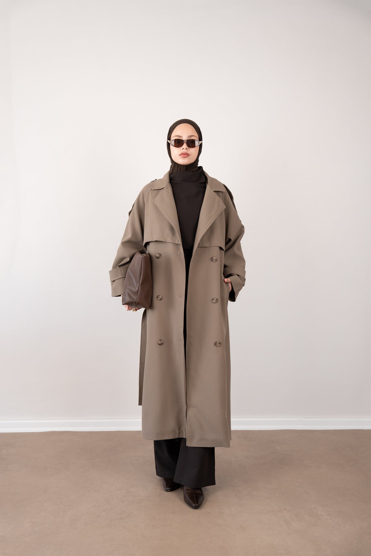 Premium Oversize Trençkot Bej
