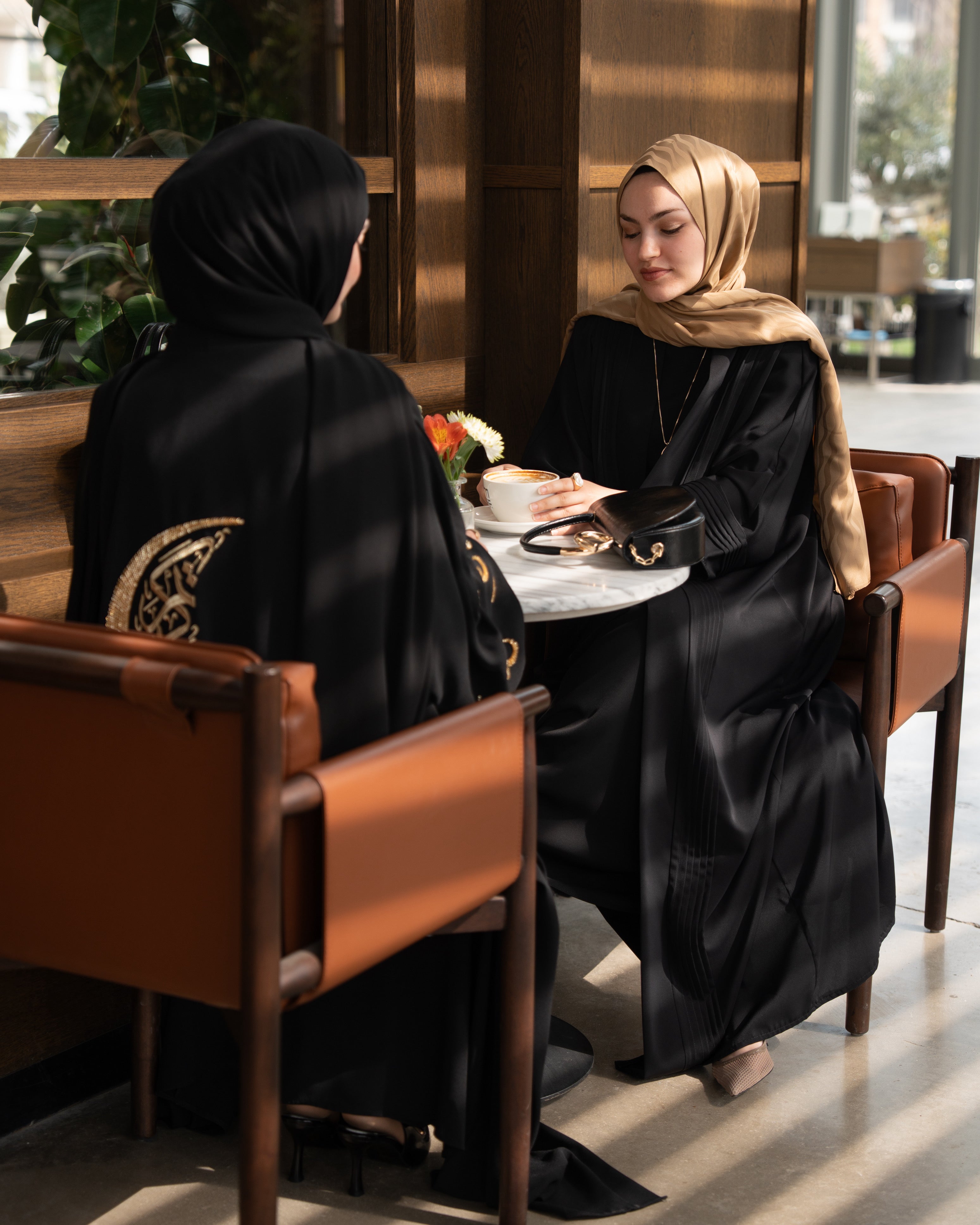Nervürlü Abaya SİYAH