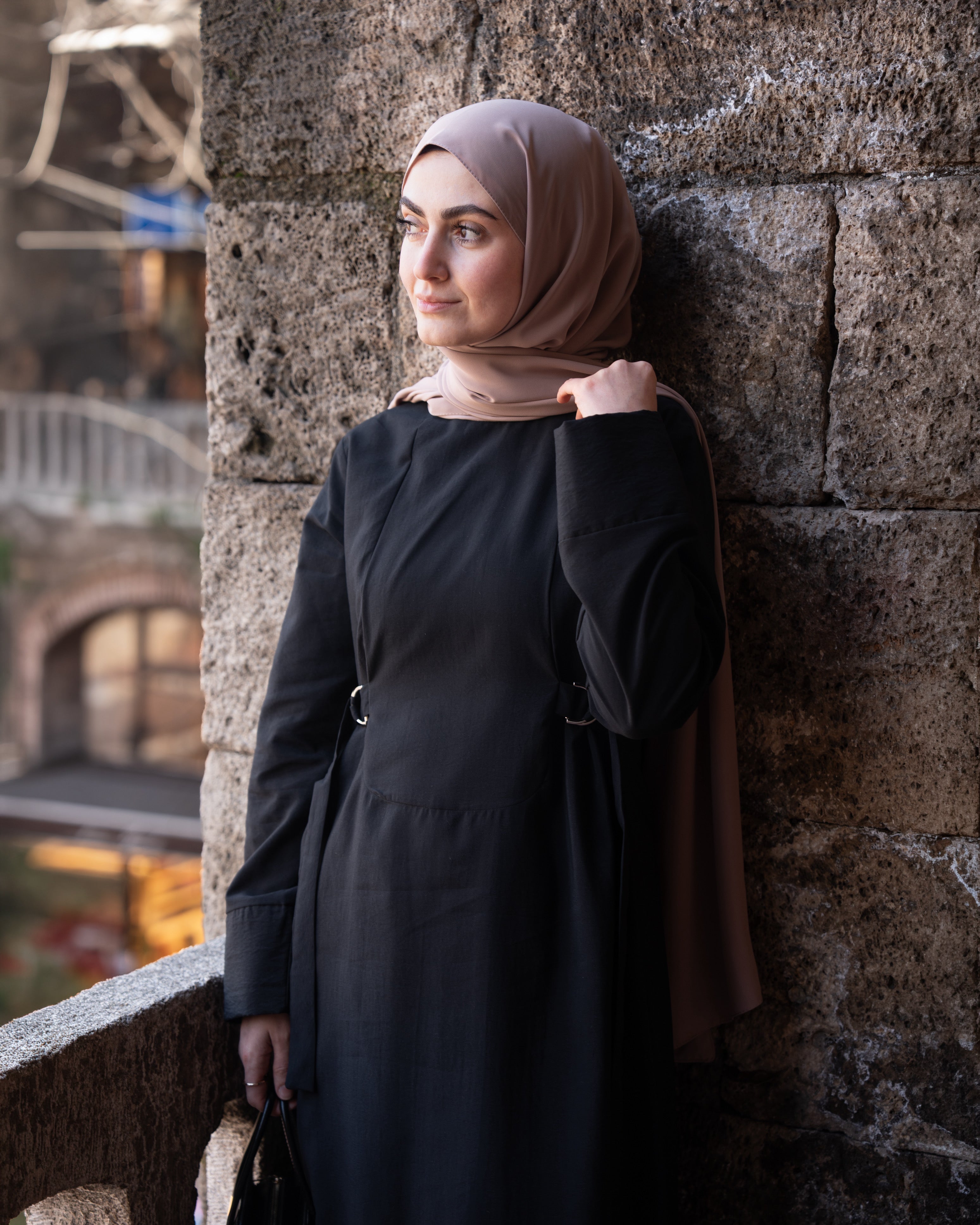 D Tokalı Elbise SİYAH