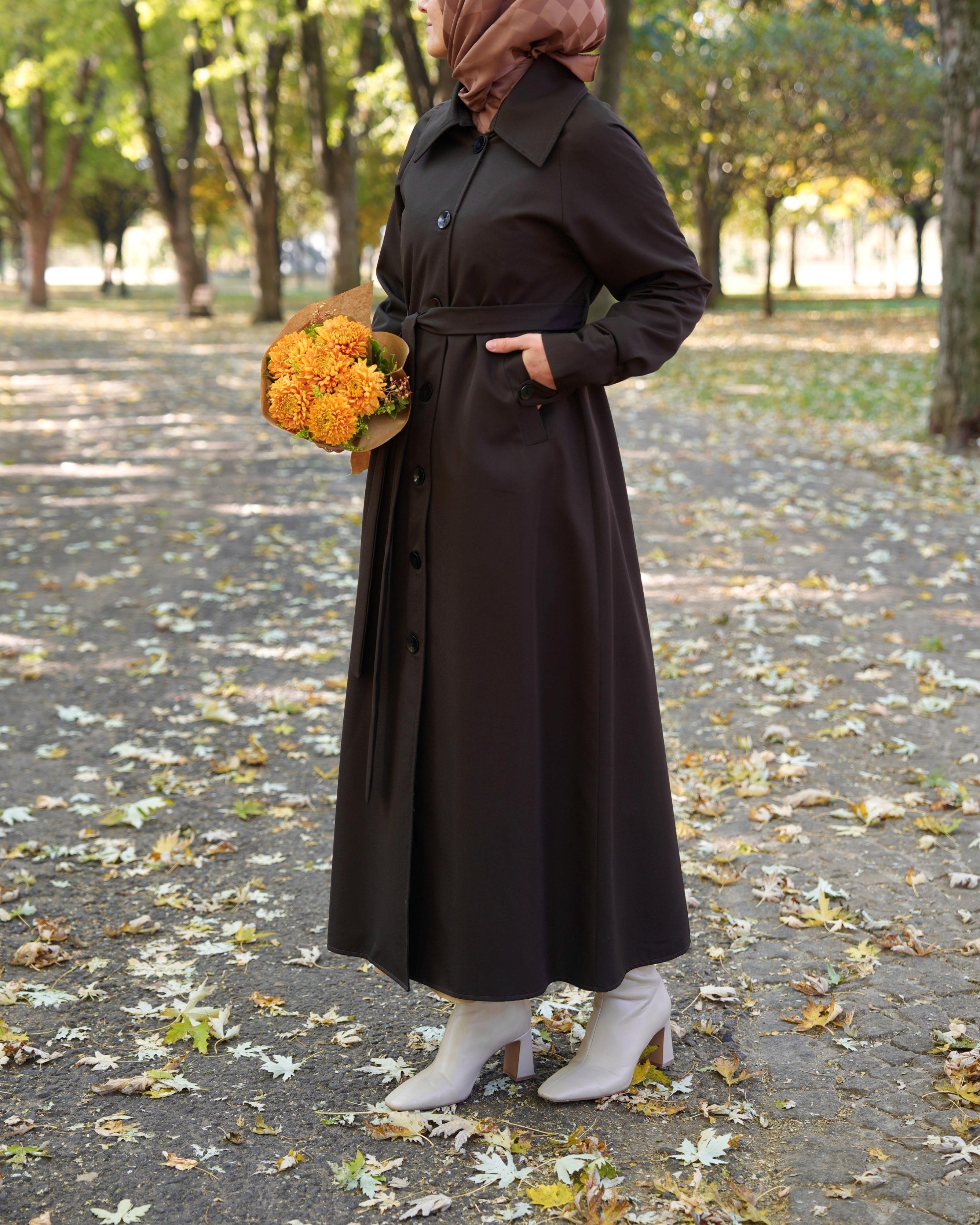 A Pileli Trençkot KAHVERENGİ