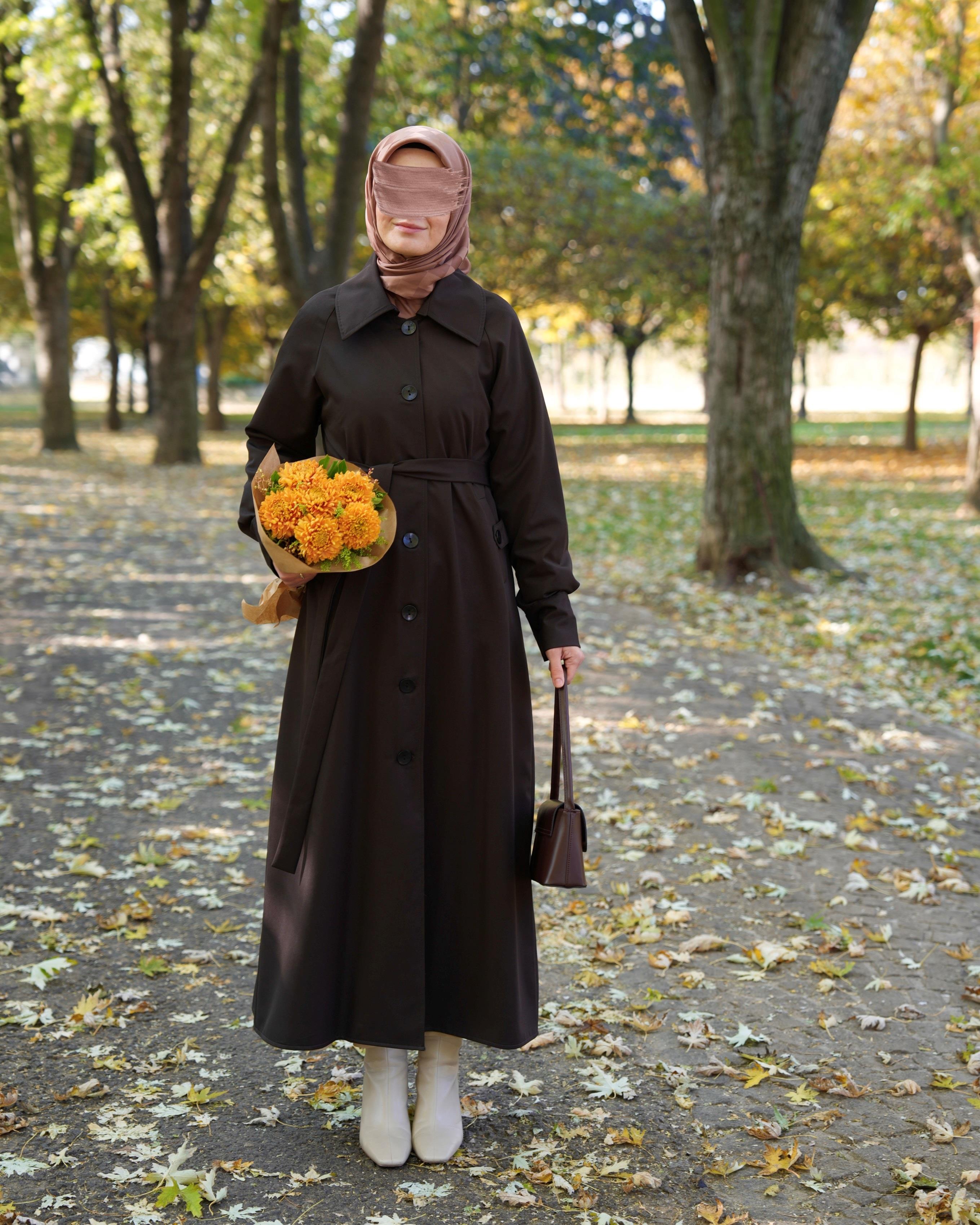 A Pileli Trençkot KAHVERENGİ