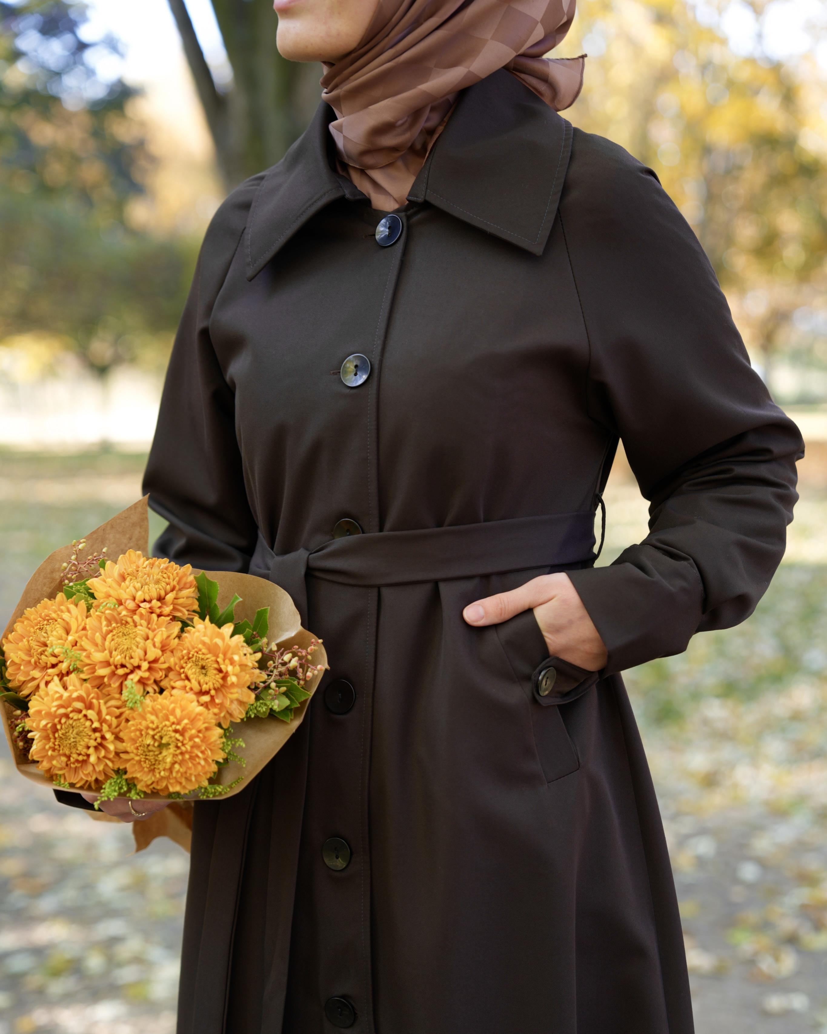 A Pileli Trençkot Kahverengi