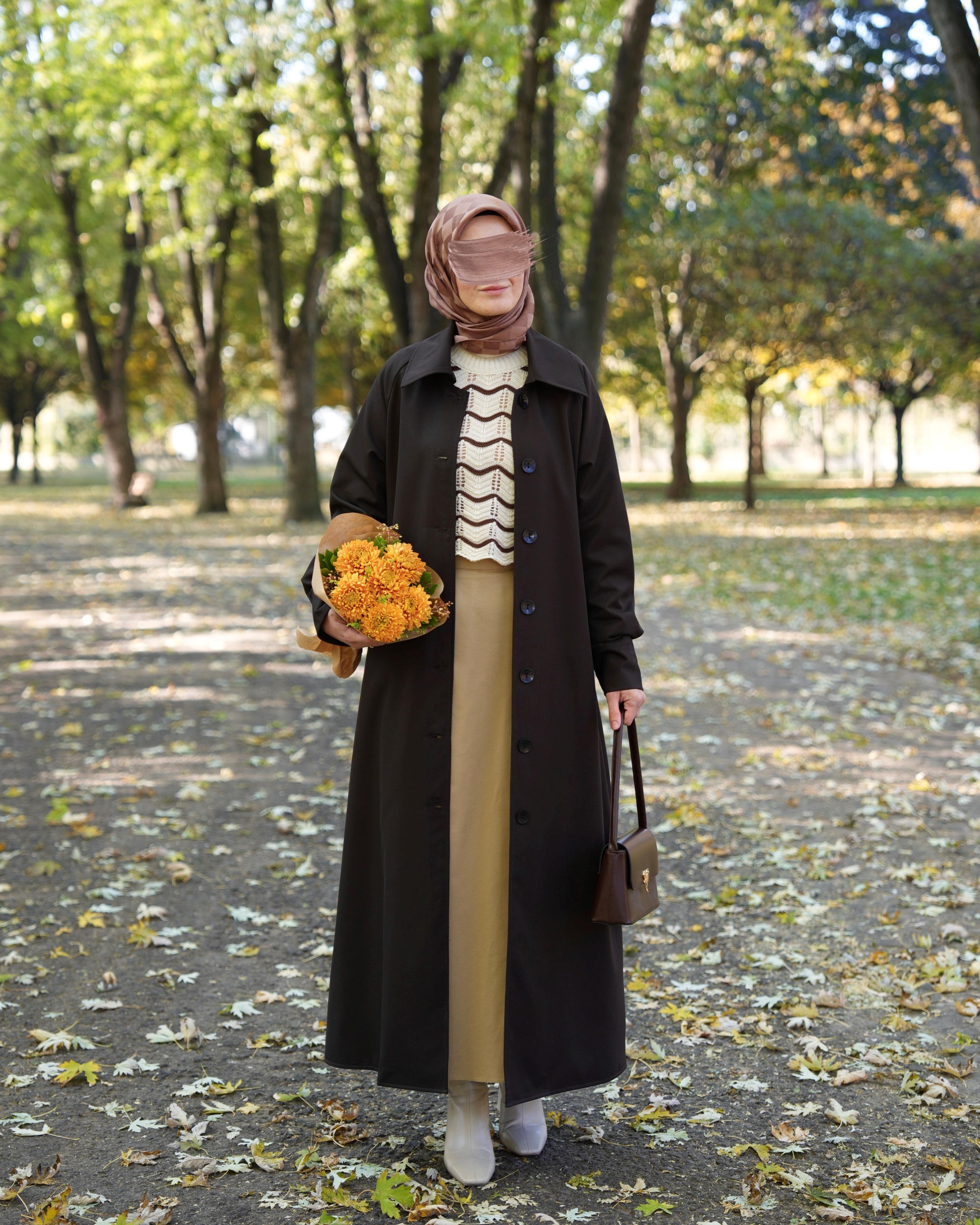 A Pileli Trençkot KAHVERENGİ