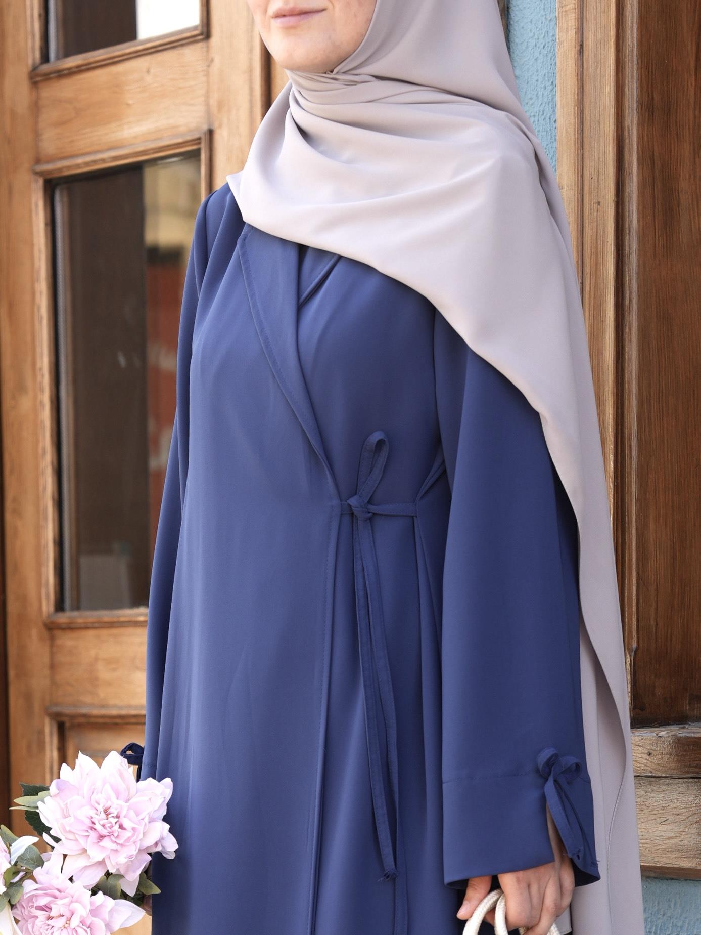 Bağlamalı Kruvaze Trench İndigo