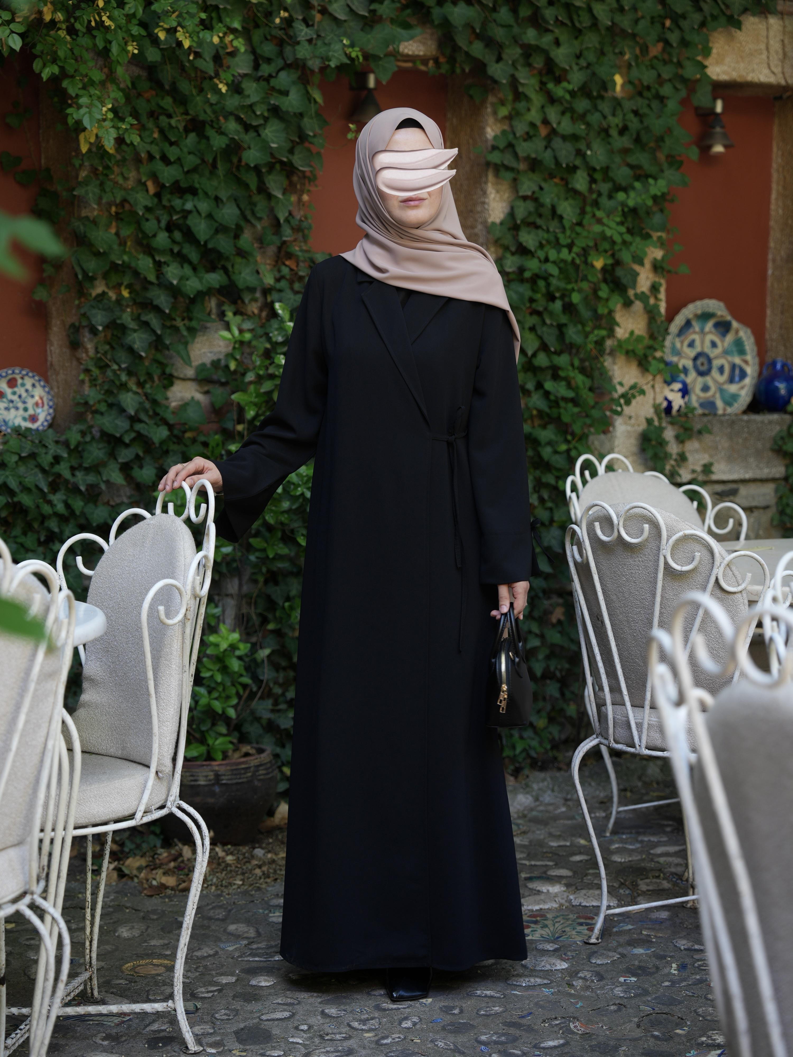 Bağlamalı Kruvaze Trench Siyah