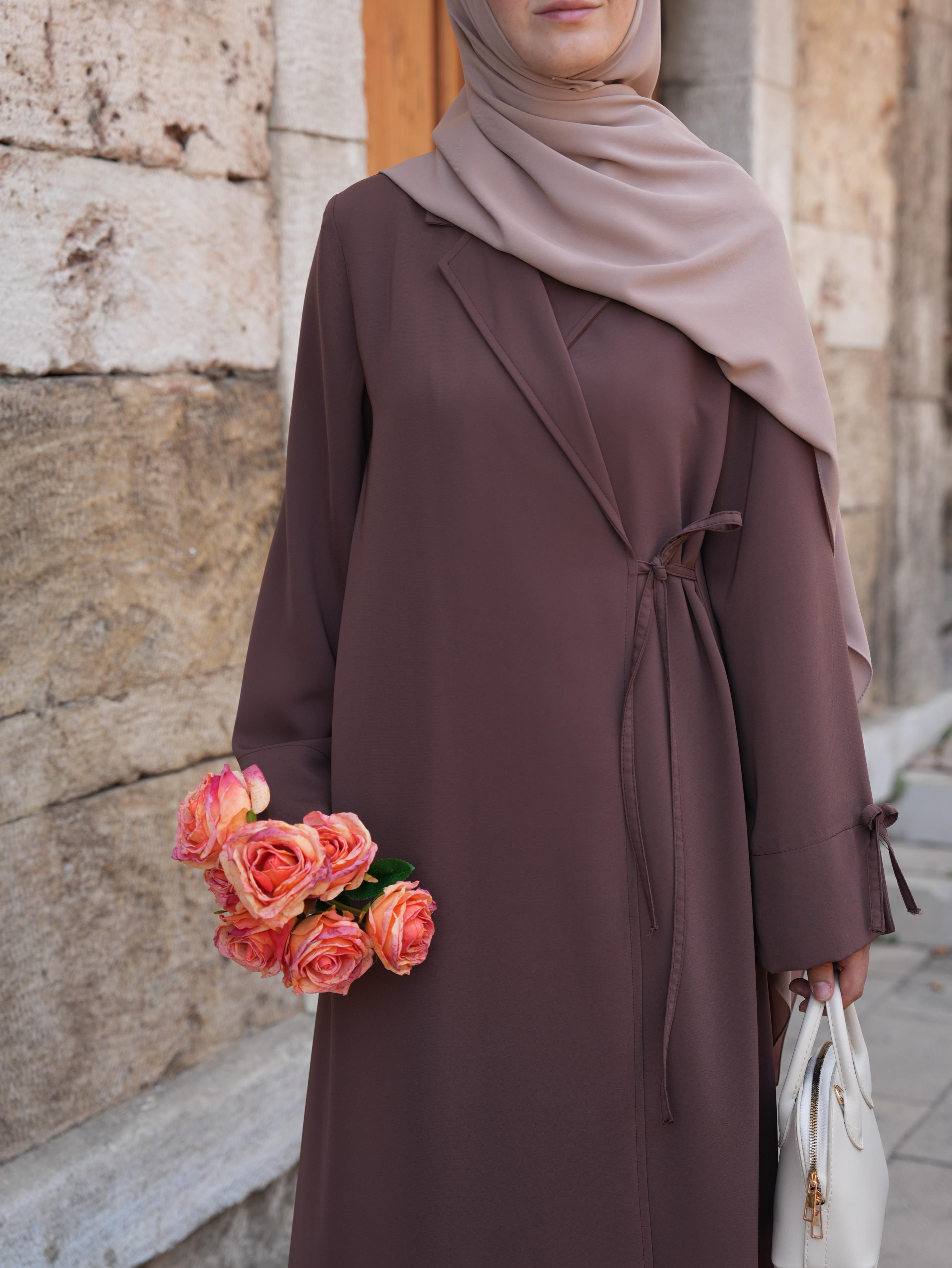 Bağlamalı Kruvaze Trench Tozlu Kahve