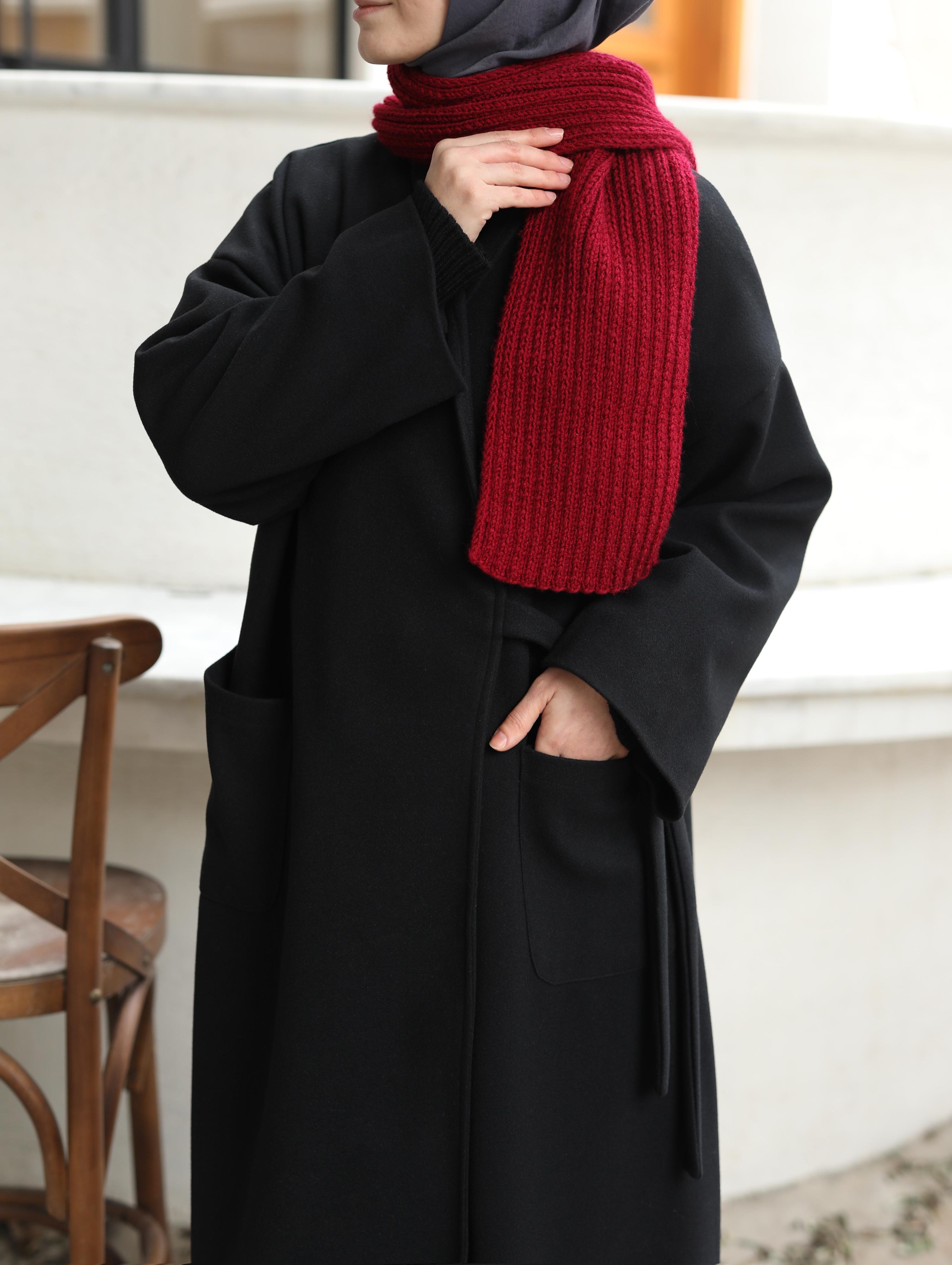 Basıc Kaşe Kaban SİYAH