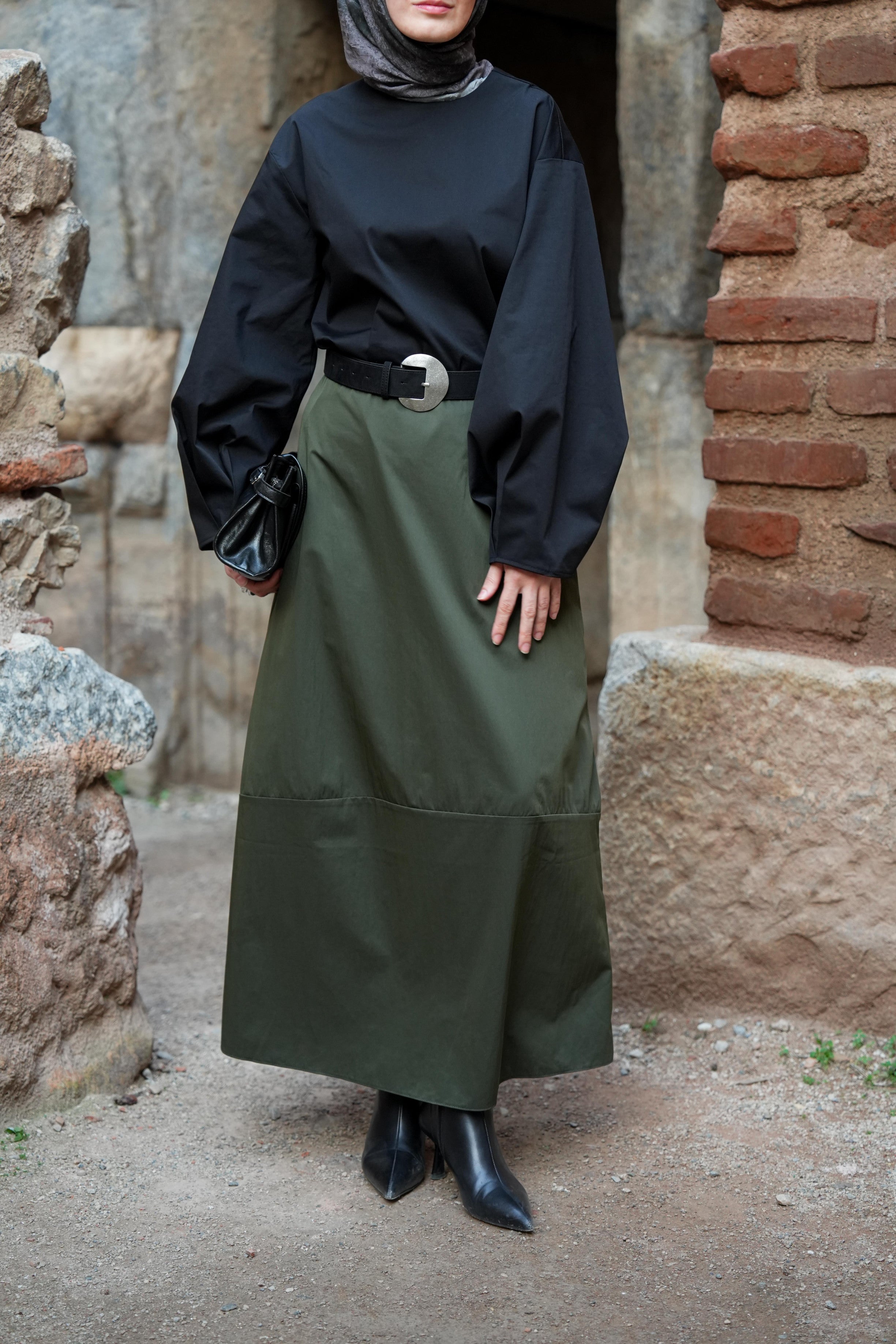 Basıc Etek HAKİ YEŞİL