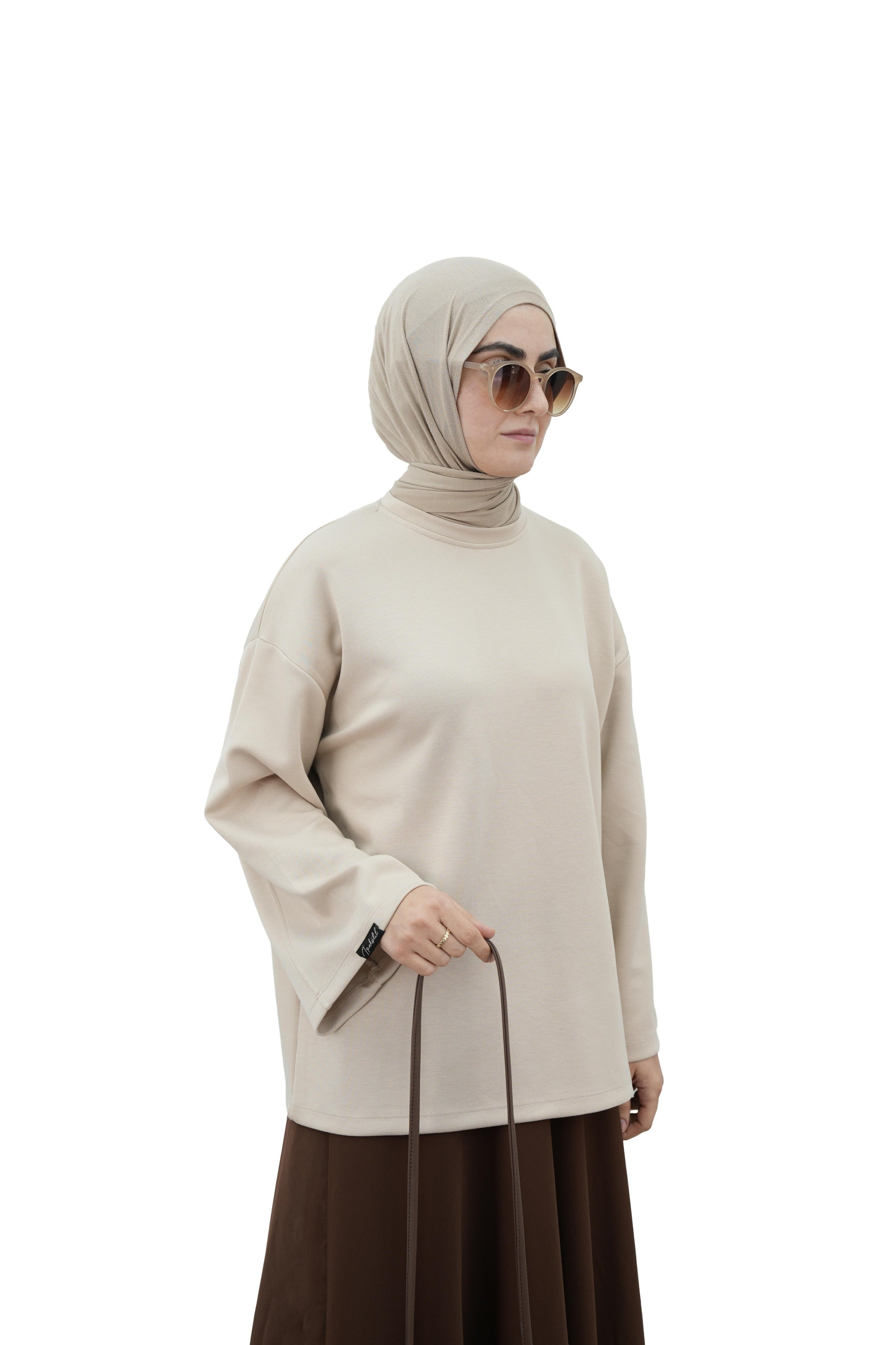 Modal Basıc Sweatshirt BEJ