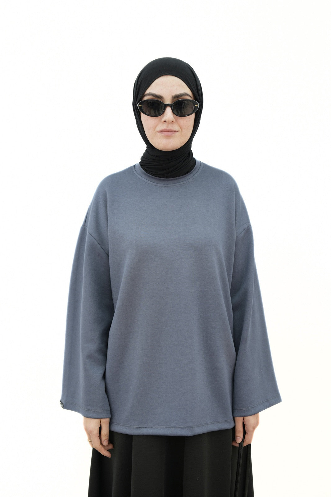 Modal Basıc Sweatshirt İNDİGO