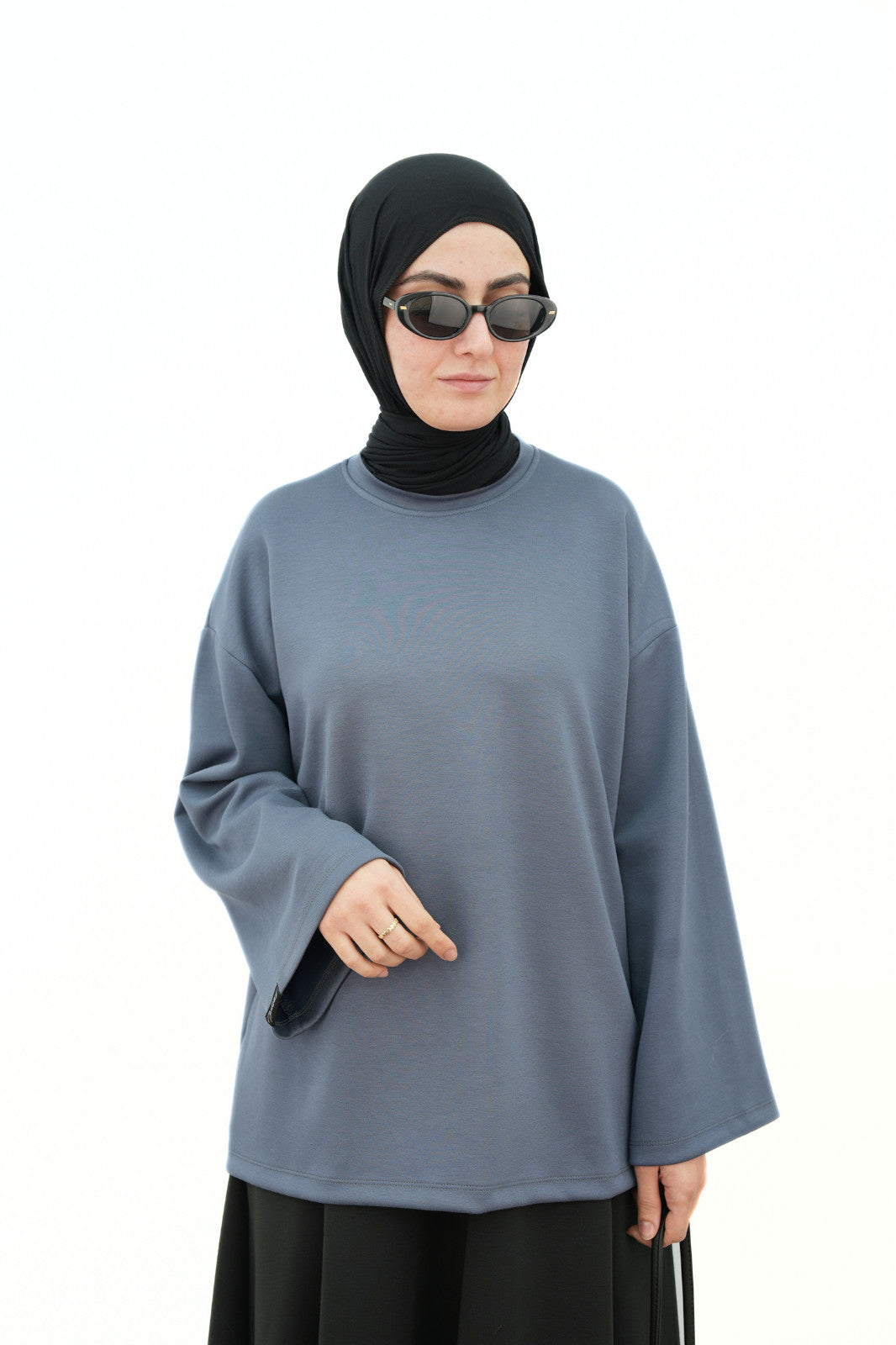 Modal Basıc Sweatshirt İNDİGO