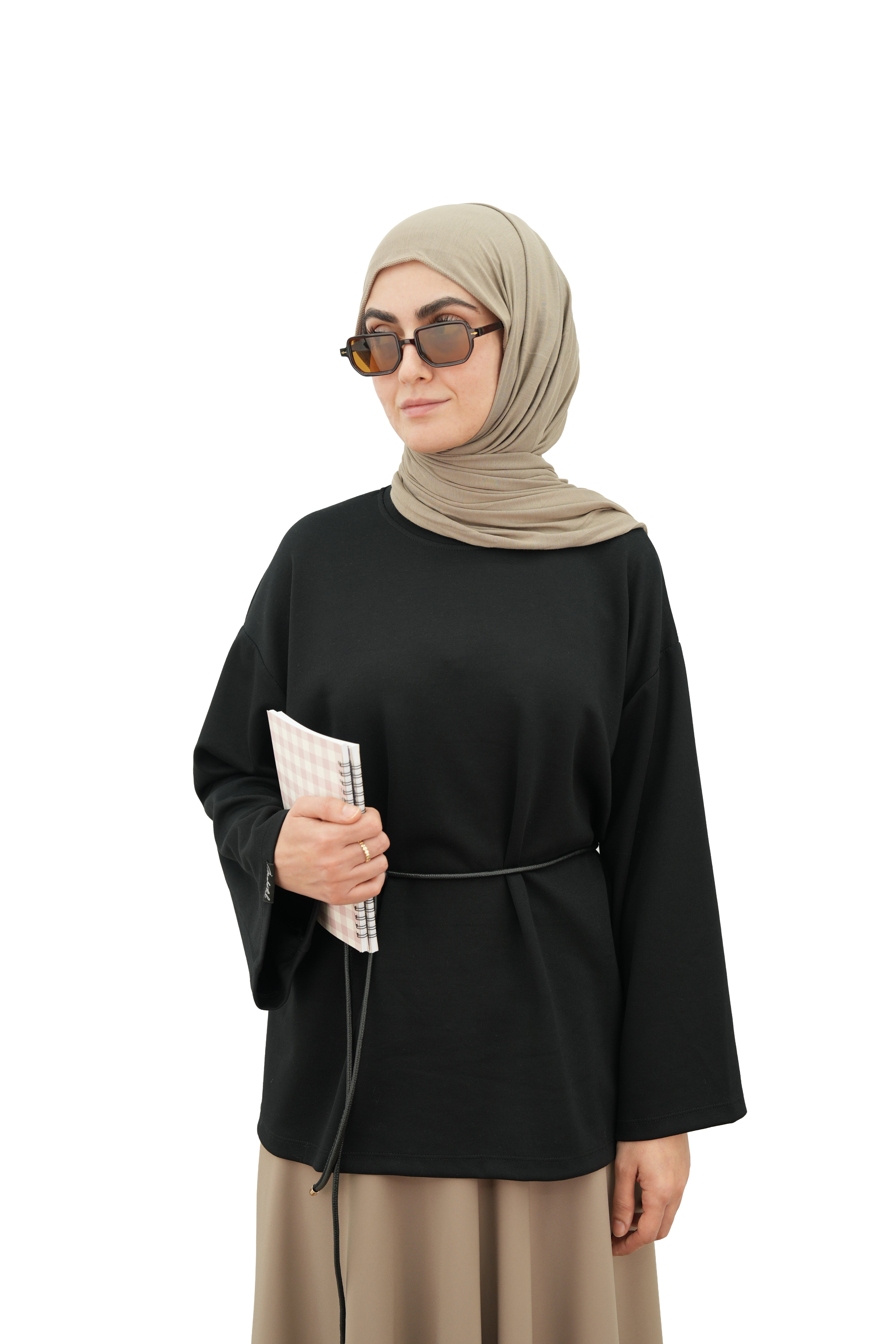 Modal Basıc Sweatshirt Siyah