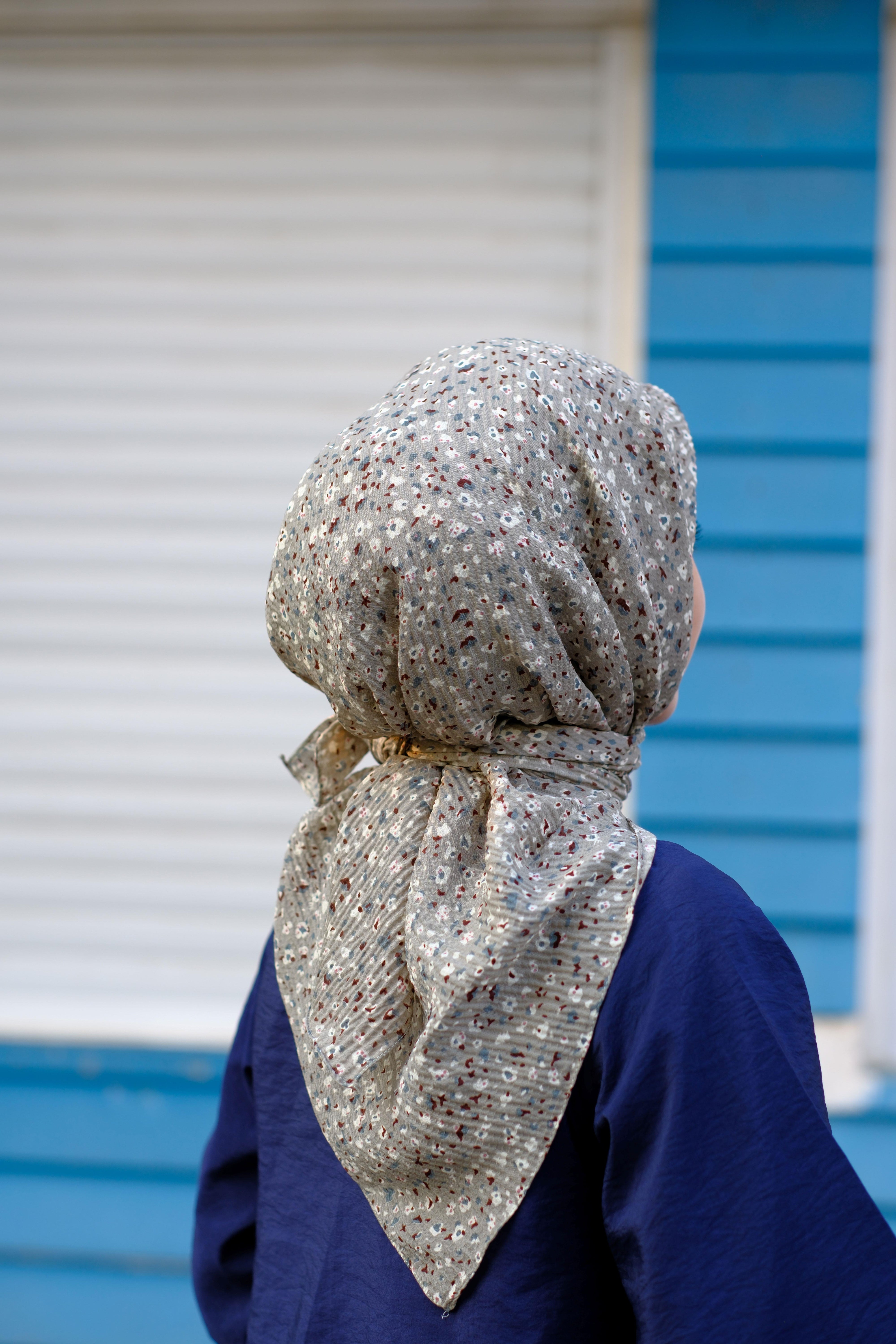 Çiçek Desenli Bürümcük Eşarp KÜF YEŞİLİ