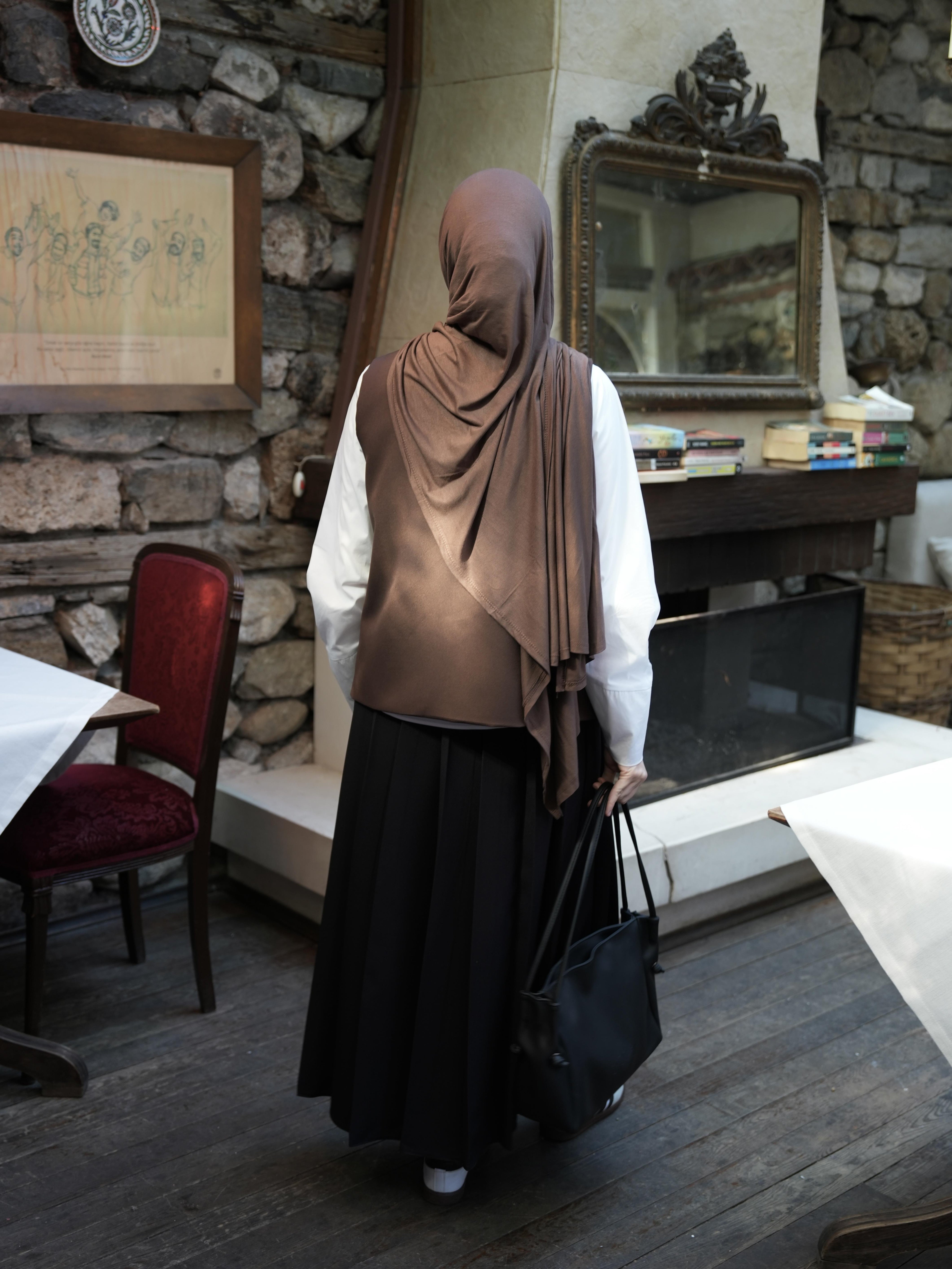 Çift Kat Yelek KAHVERENGİ