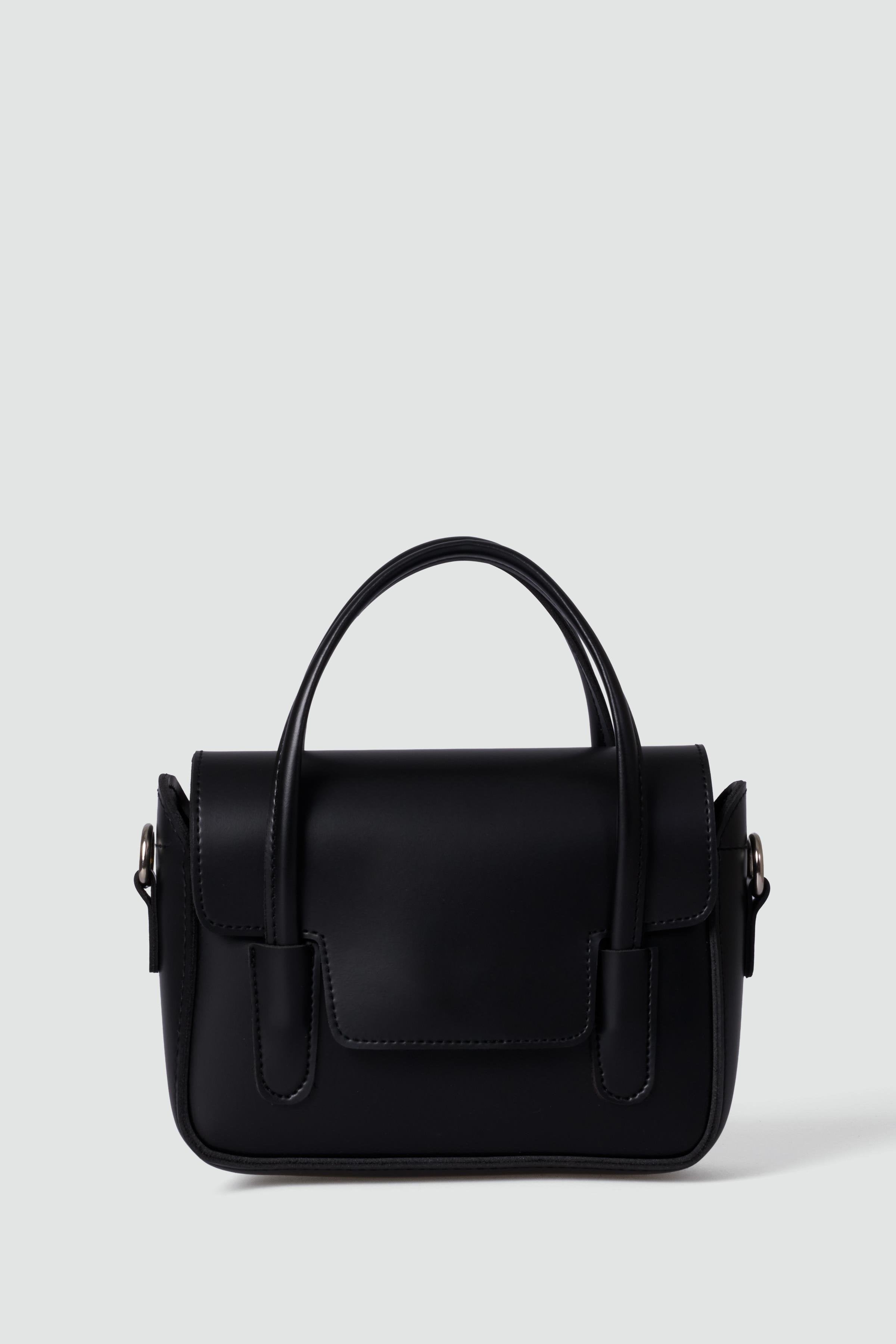 Çift Saplı Kutu Çanta SİYAH