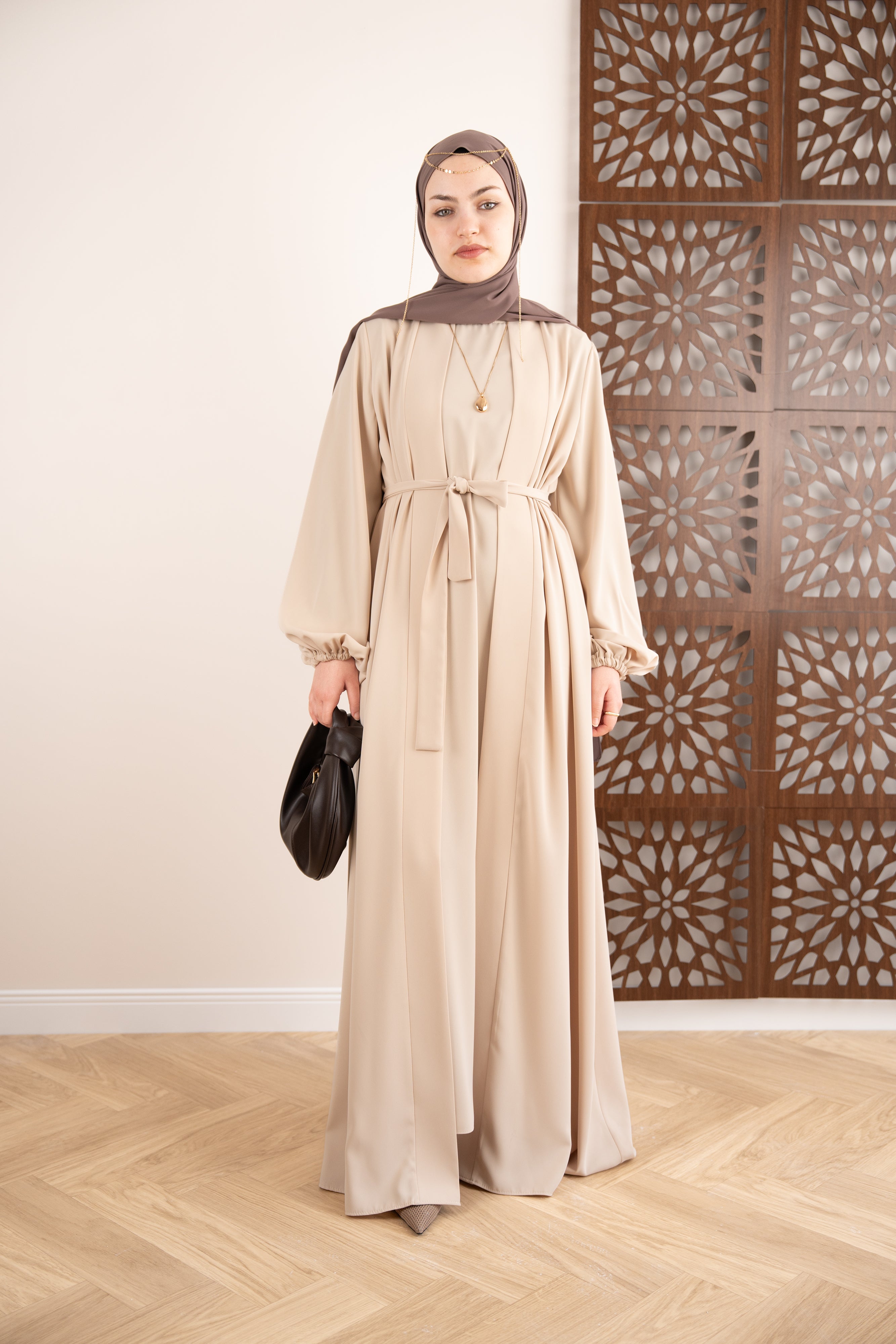 Luxury Abaya Takım KREM