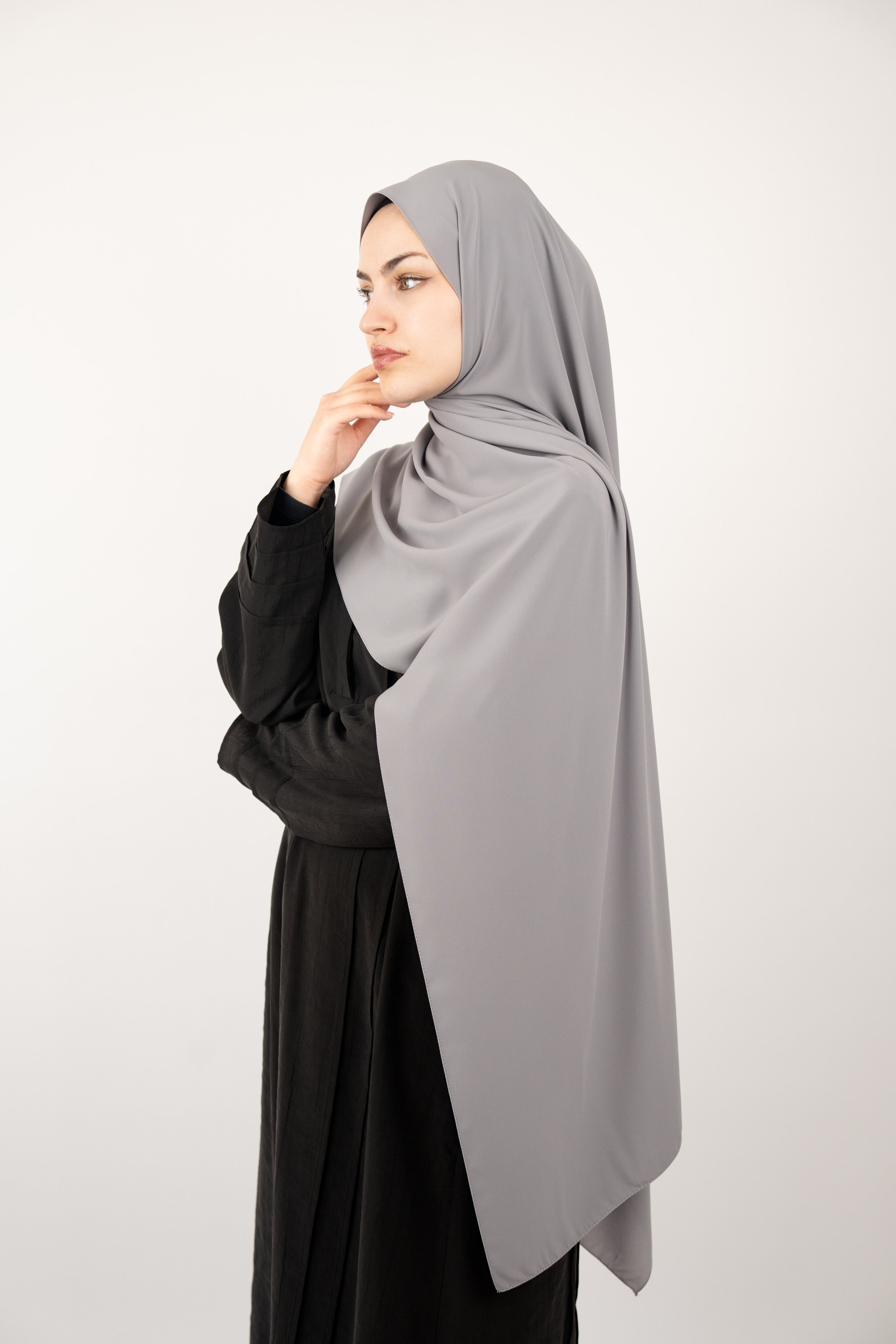 Medine İpeği Şal AÇIK GRİ