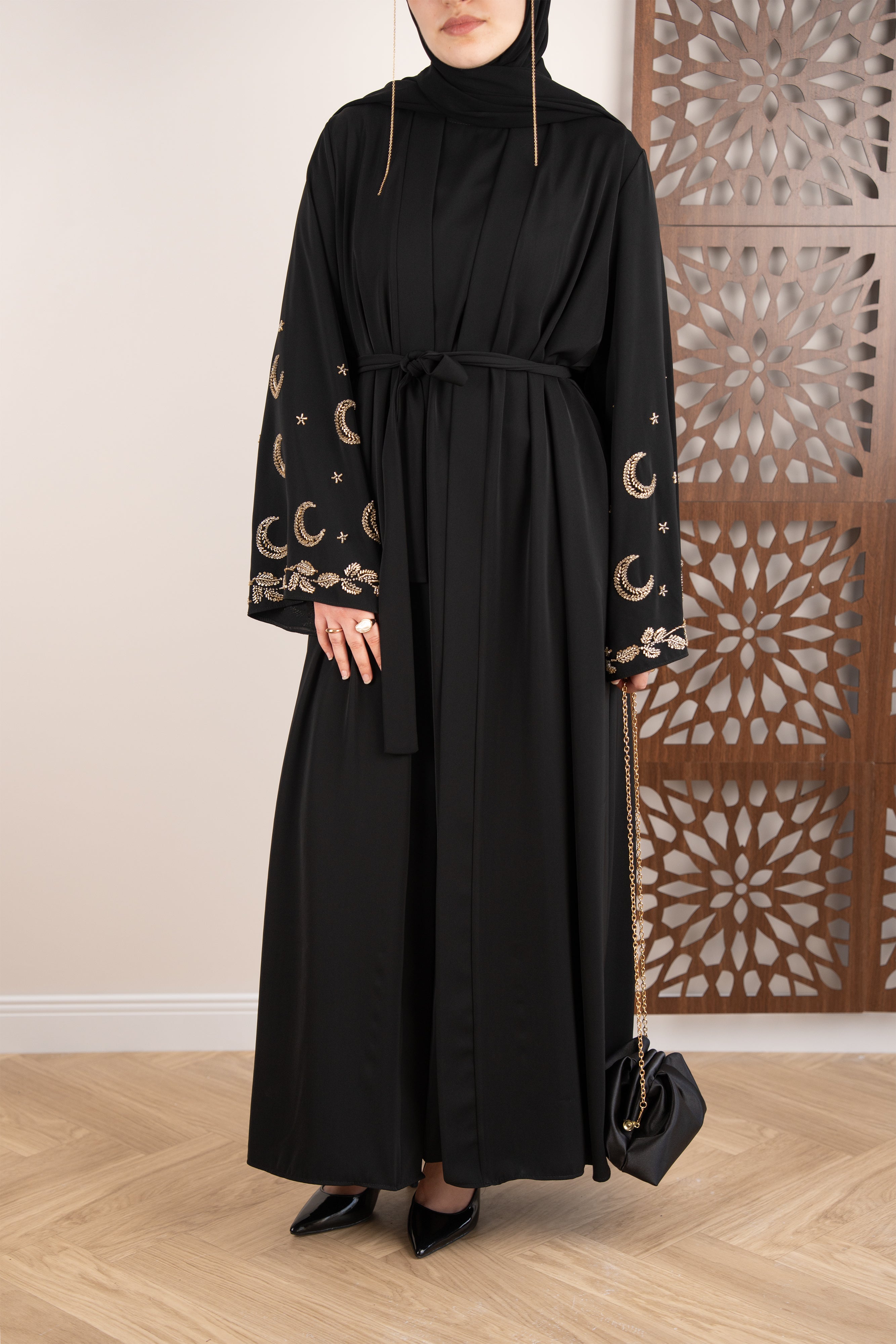 Moon Abaya Takım SİYAH