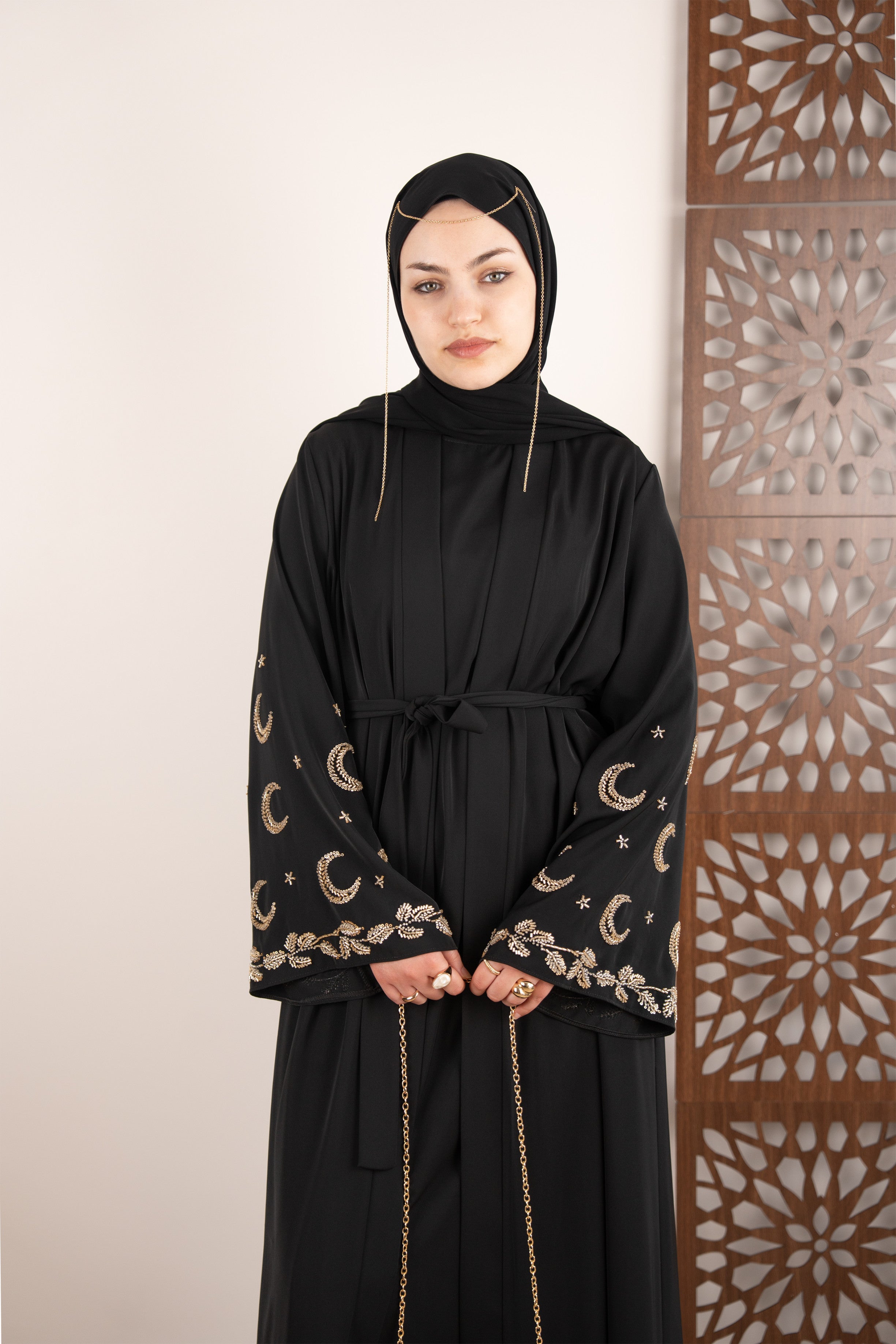 Moon Abaya Takım SİYAH