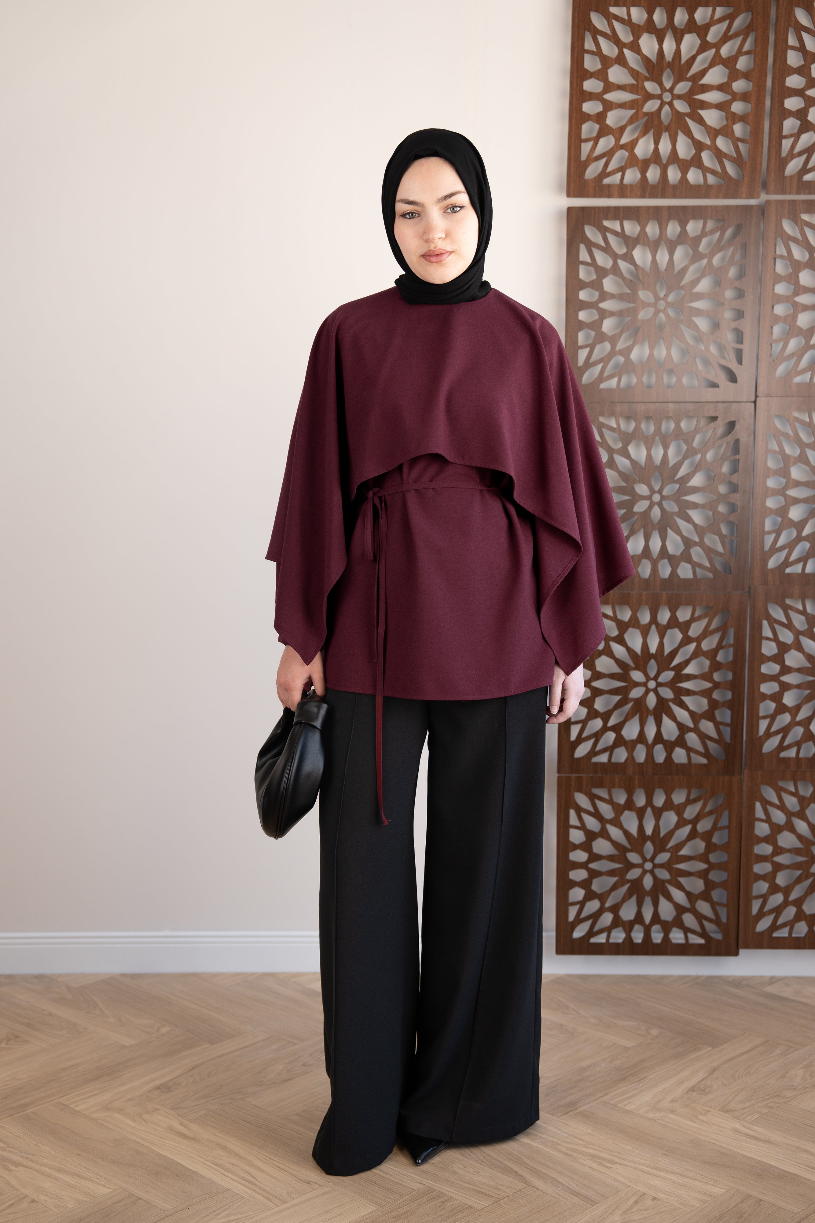 Dikiş Detaylı Palazzo Pantolon SİYAH