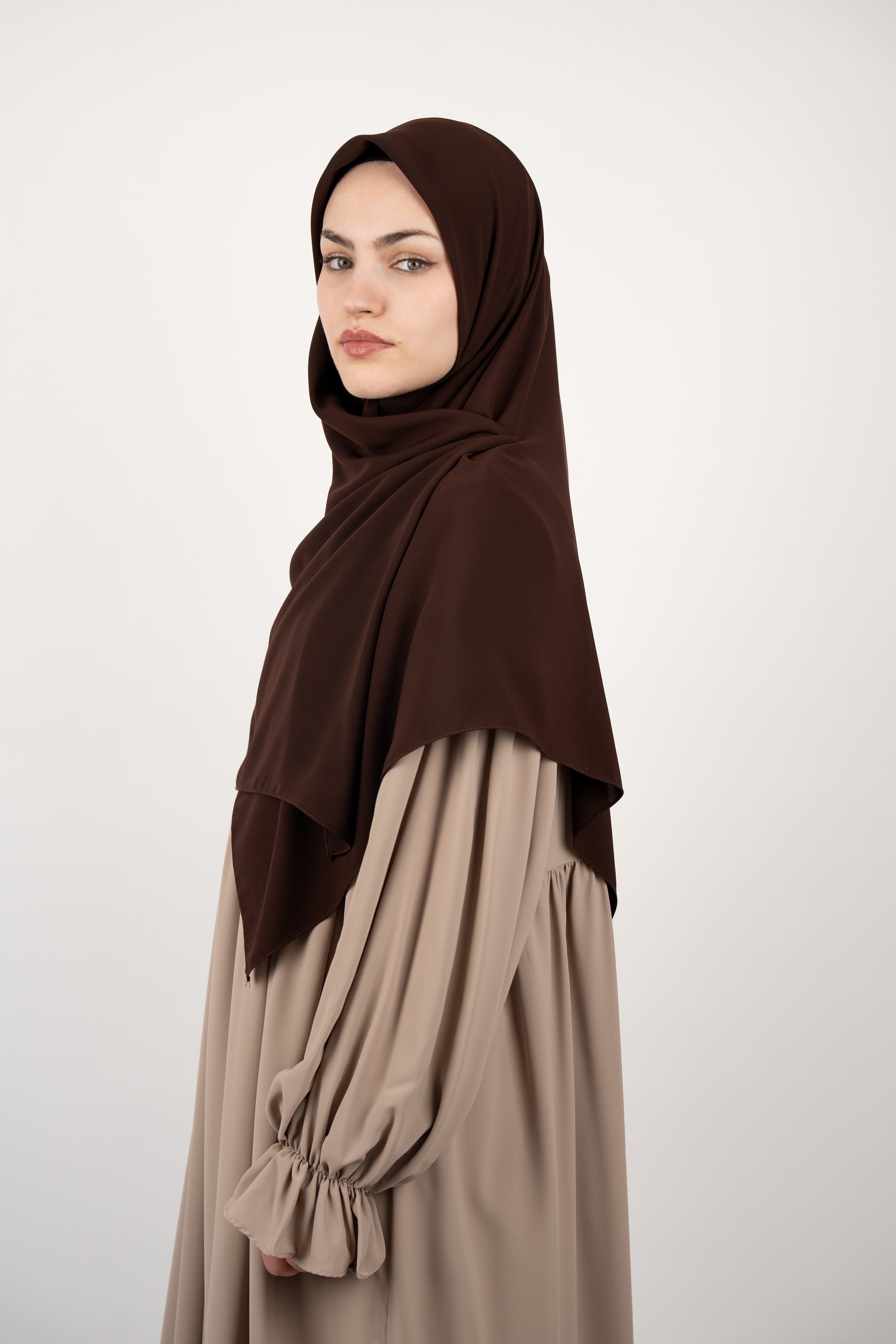 Medine İpeği Eşarp ACI KAHVE