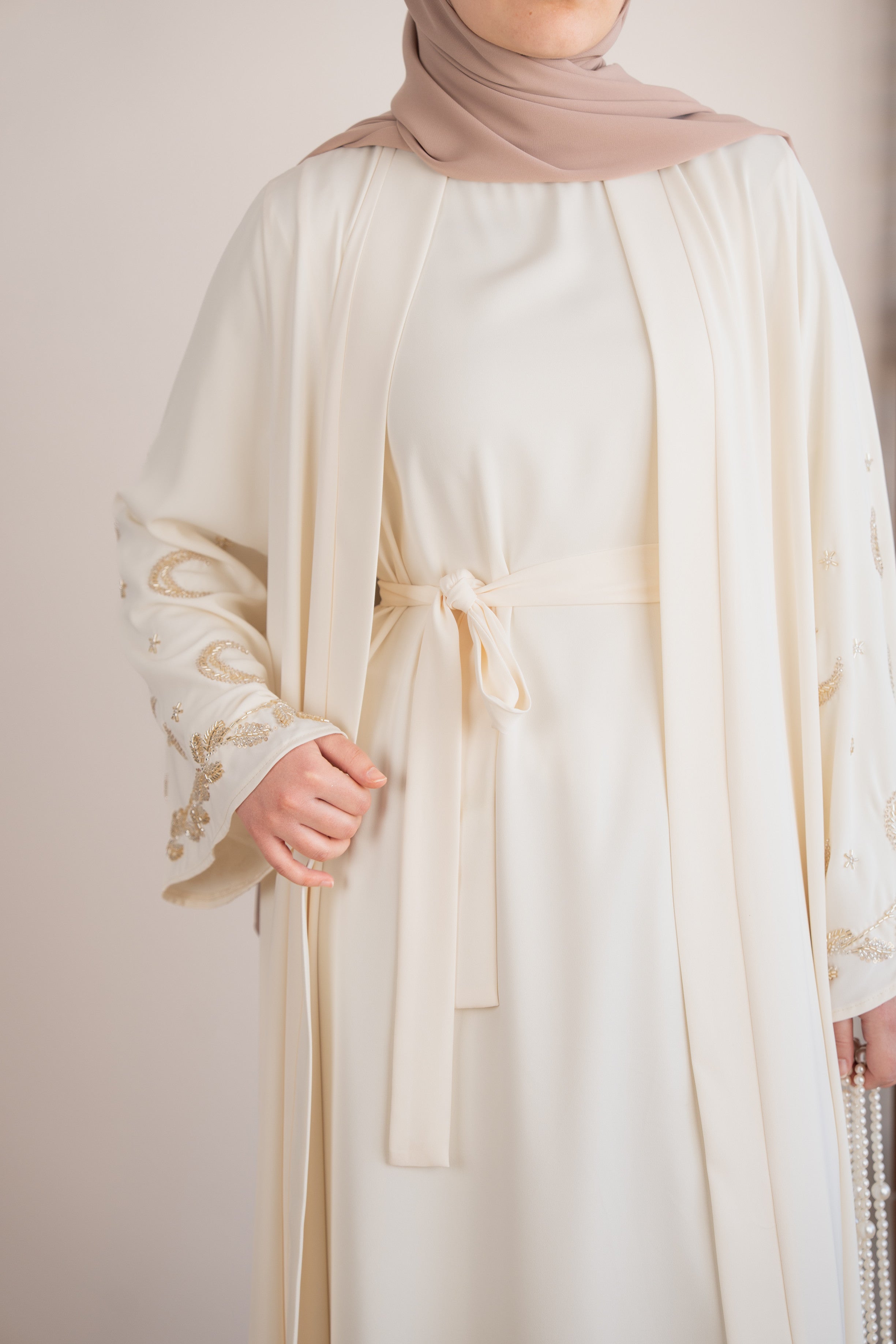 Moon Abaya Takım EKRU