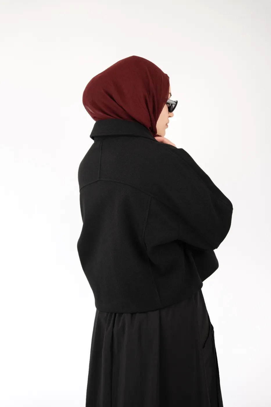 Kısa Kaşe Kaban Siyah