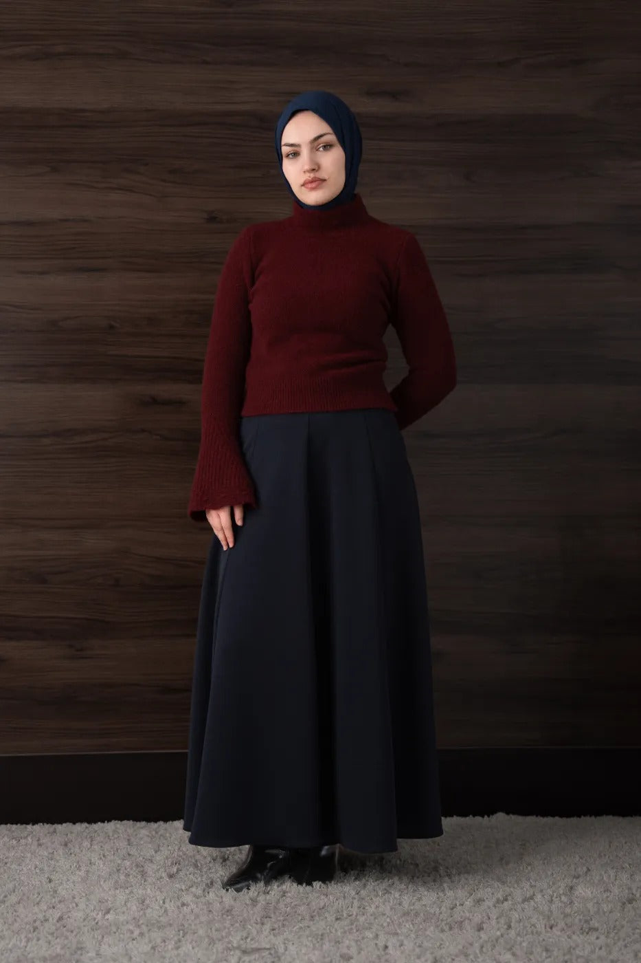 Modal Parçalı Etek LACİVERT