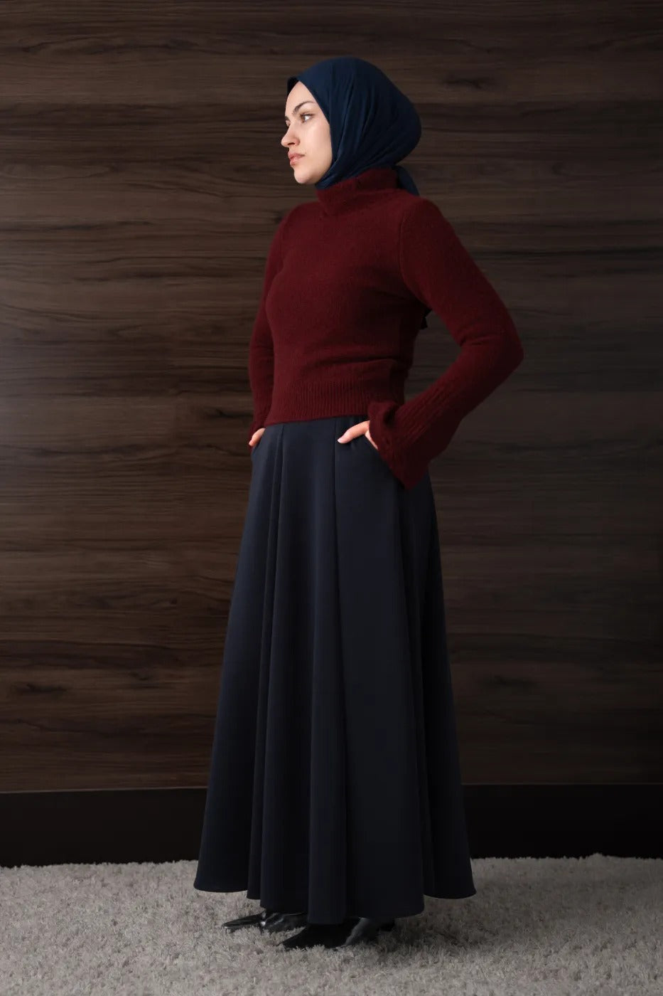 Modal Parçalı Etek LACİVERT