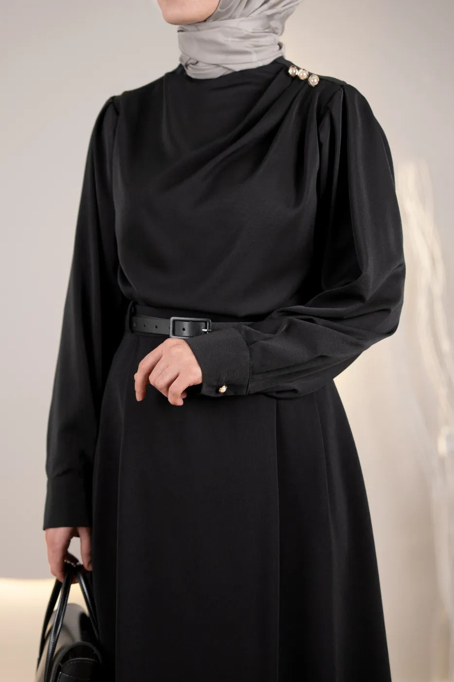 Çift Pileli A Kesim Etek SİYAH