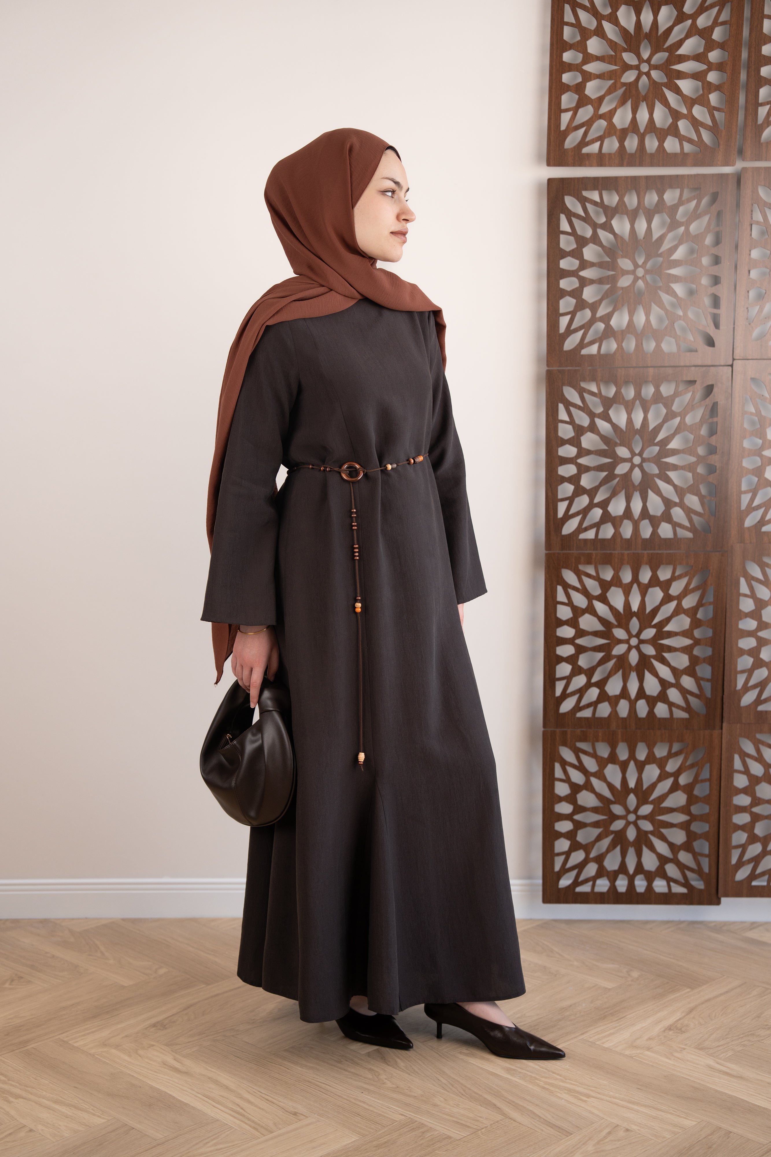 Godeli Modal Elbise KAHVERENGİ