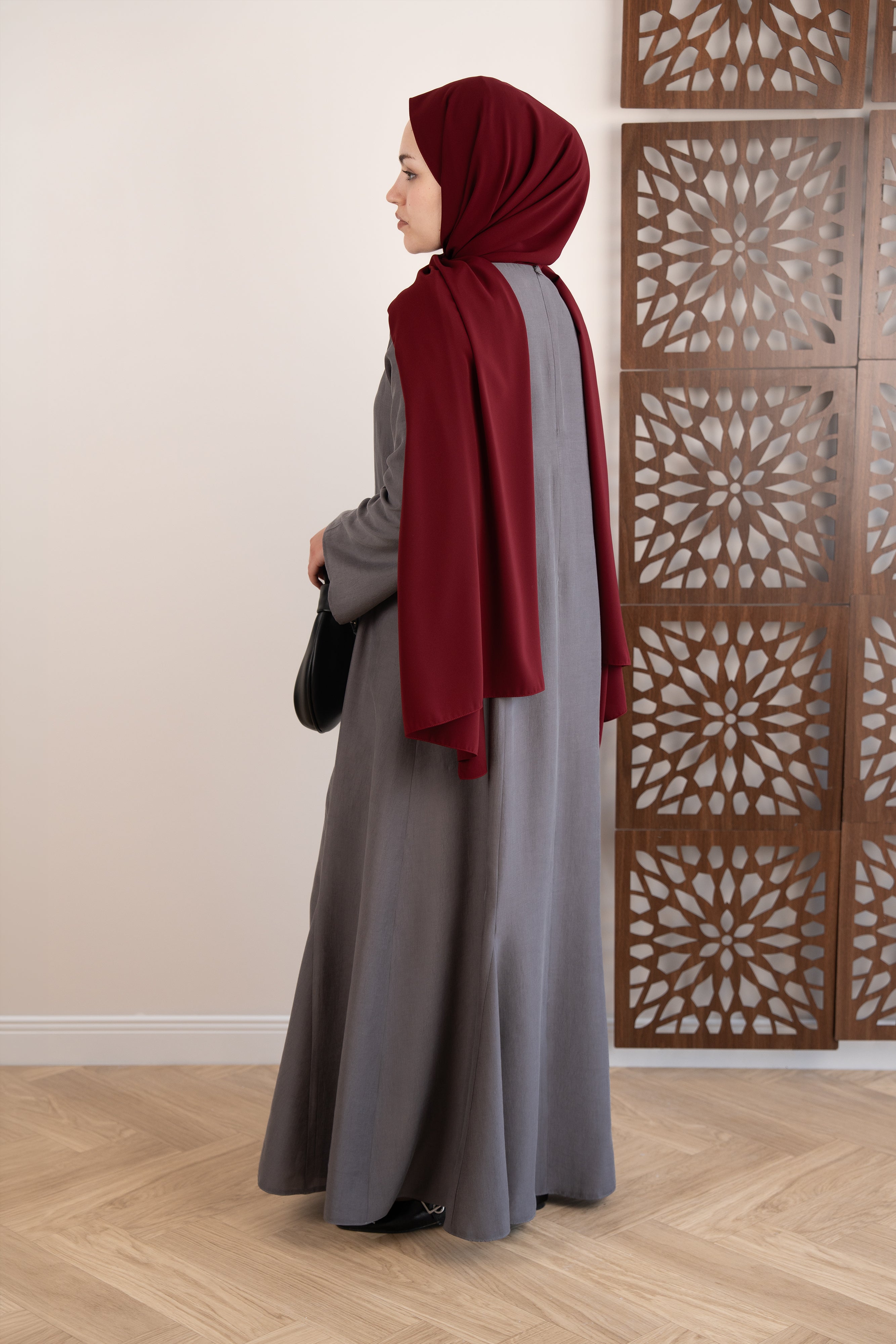 Godeli Modal Elbise GRİ