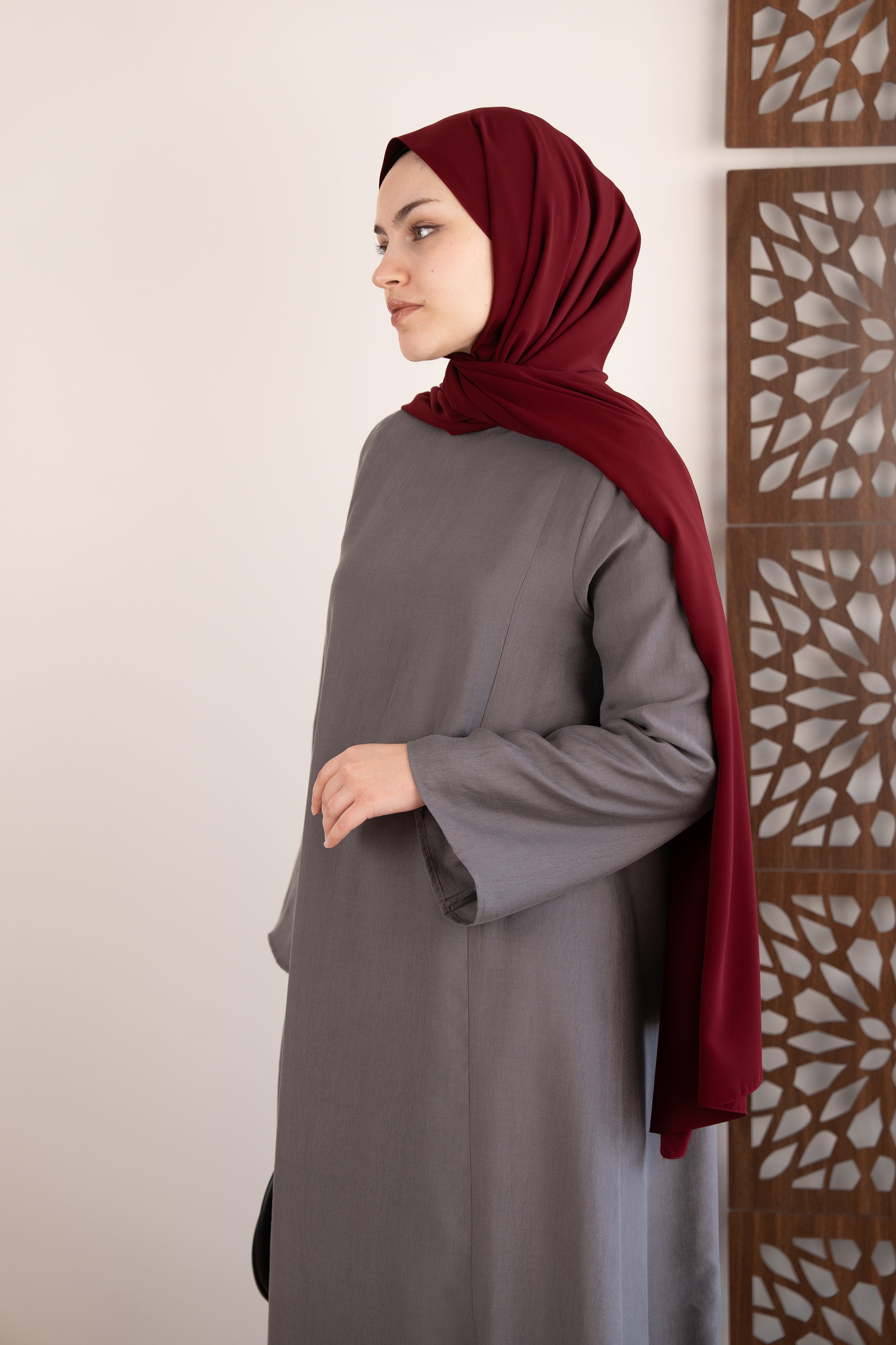 Godeli Modal Elbise GRİ