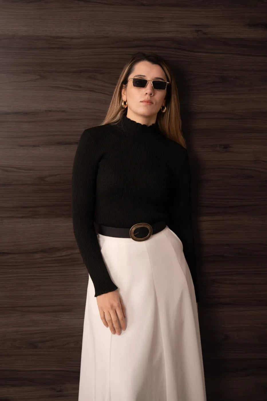 Dik Yaka Triko Body SİYAH