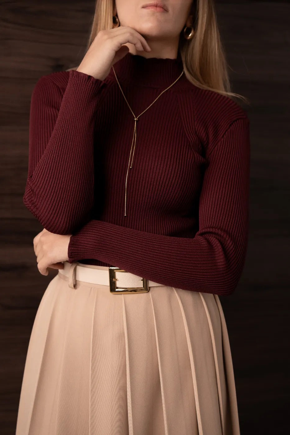 Dik Yaka Triko Body BORDO