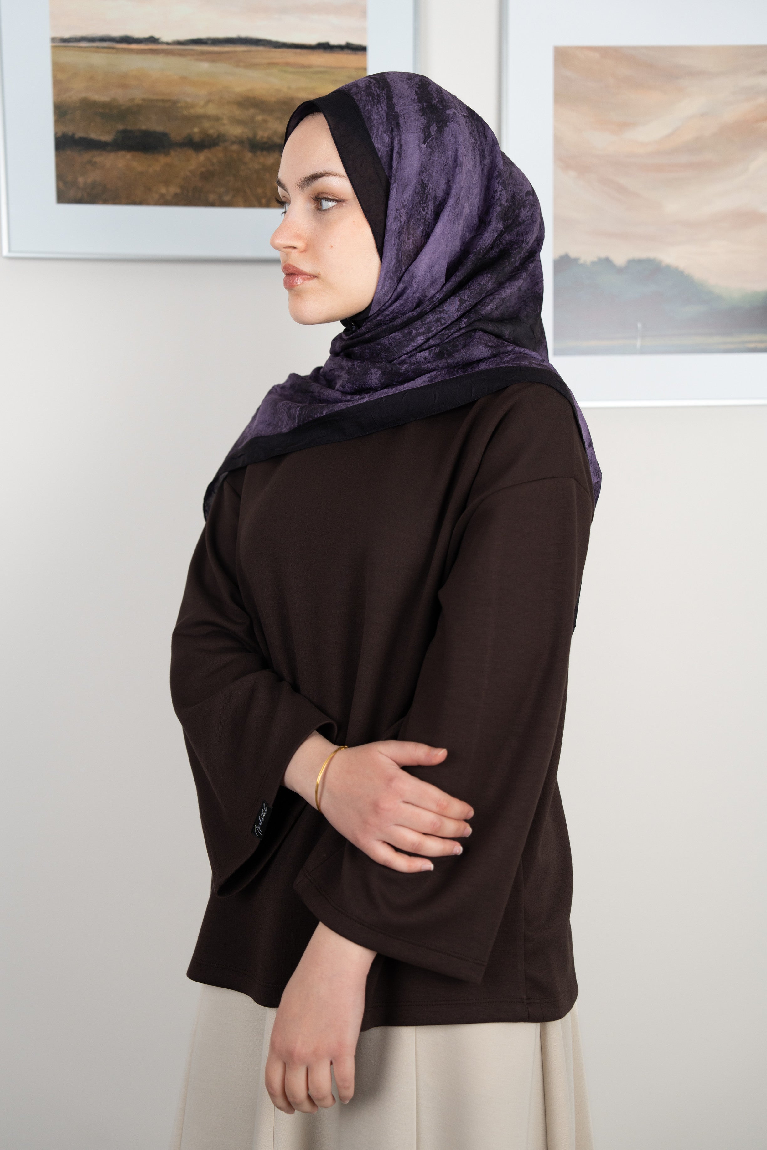 Bulut Desen Şal LAVANTA