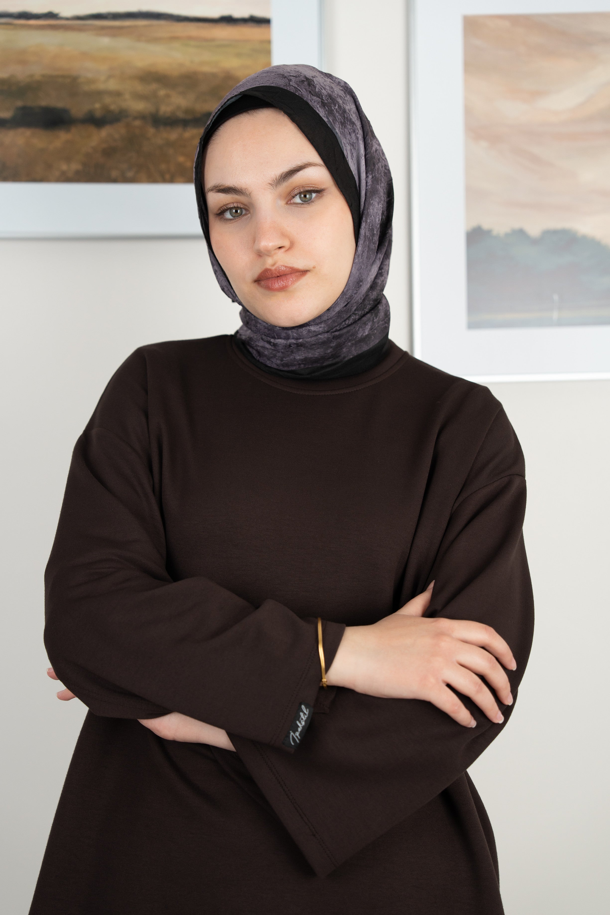 Bulut Desen Şal Antik Mor