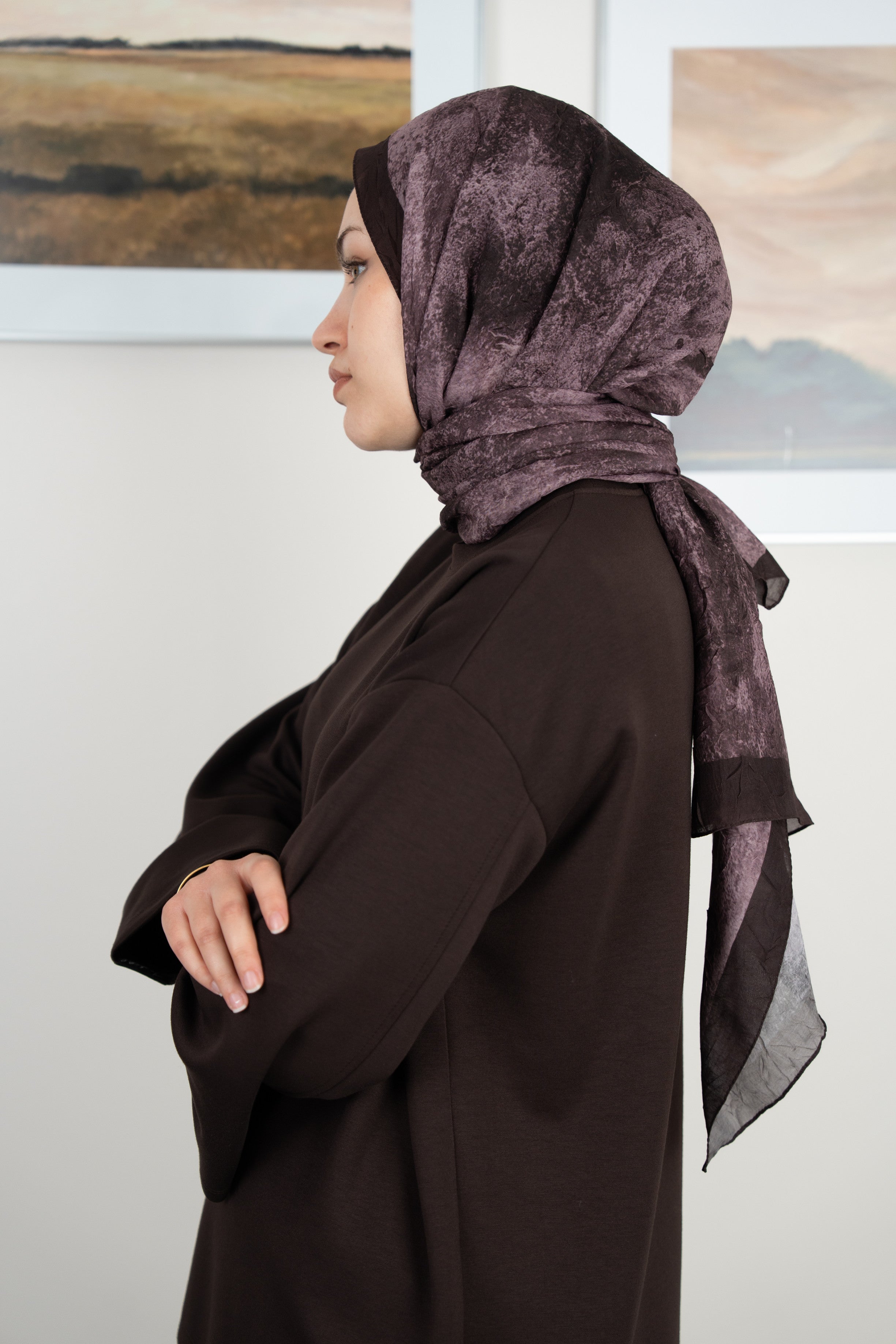 Bulut Desen Şal Mor